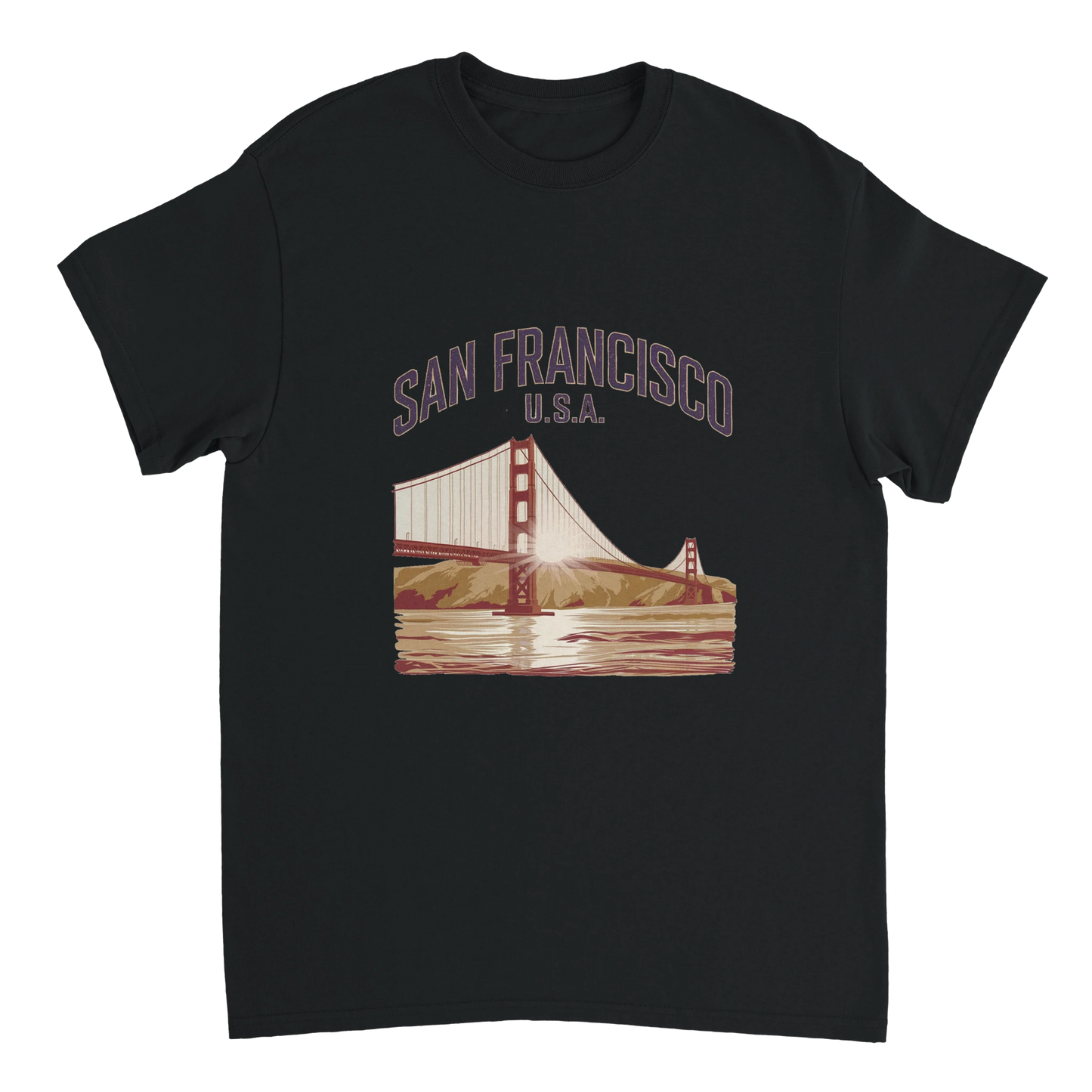 black San Francisco USA Unisex Travel T-Shirt perfect for travelers and gift seekers