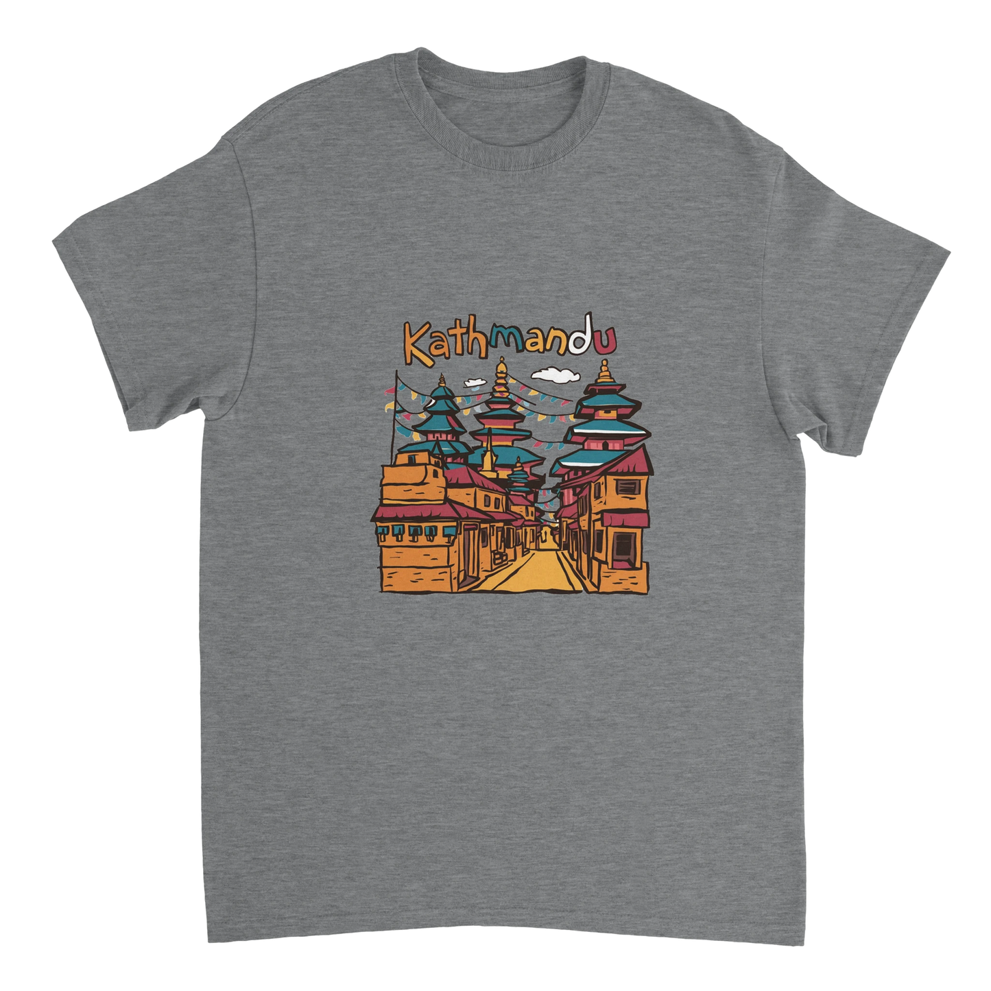 sport grey Kathmandu Nepal Unisex Travel T-Shirt perfect for travelers and gift seekers