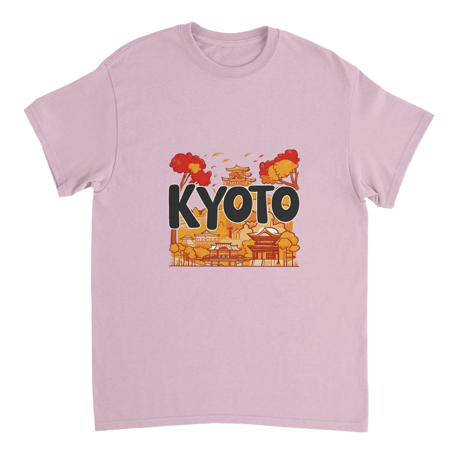 light pink Kyoto Japan Unisex Travel T-Shirt perfect for travelers and gift seekers