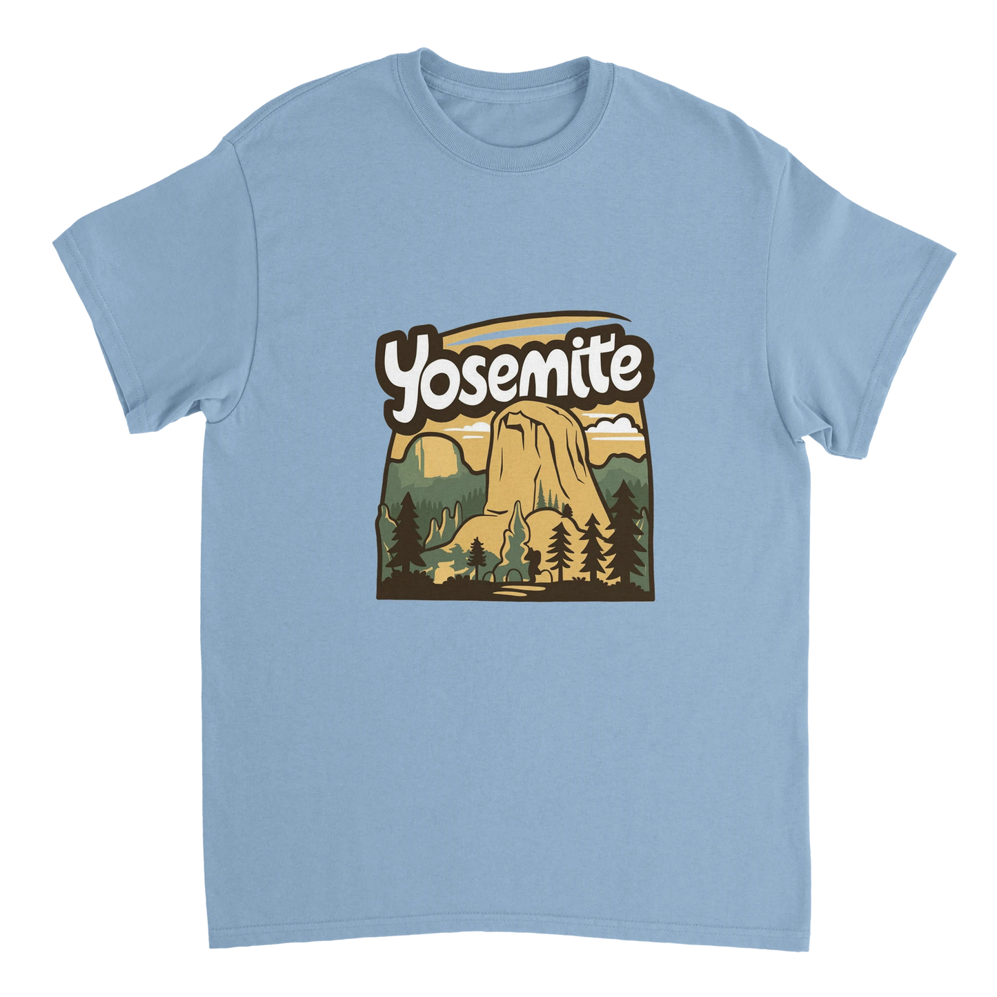 light blue Yosemite USA Unisex Travel T-Shirt perfect for travelers and gift seekers