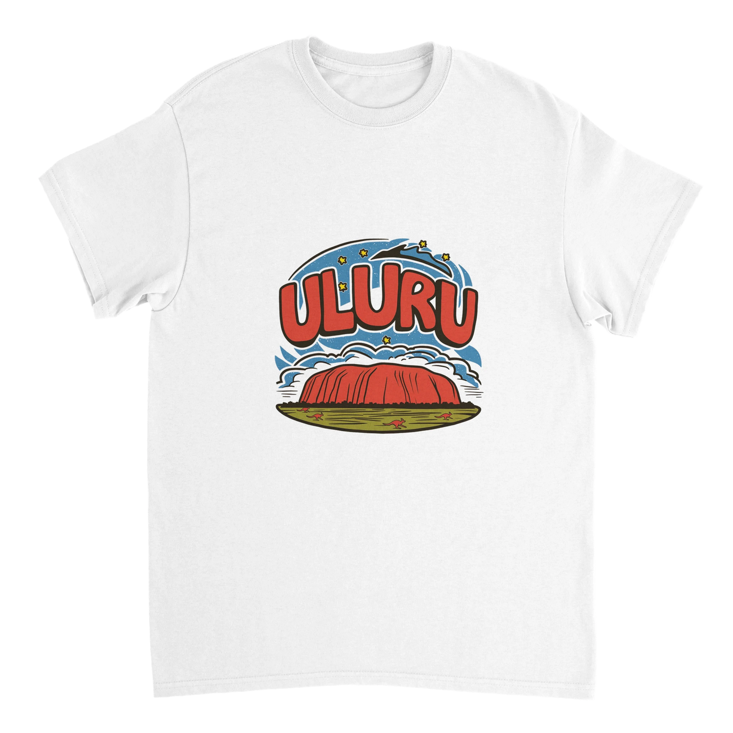 white Uluru Australia Unisex Travel T-Shirt perfect for travelers and gift seekers