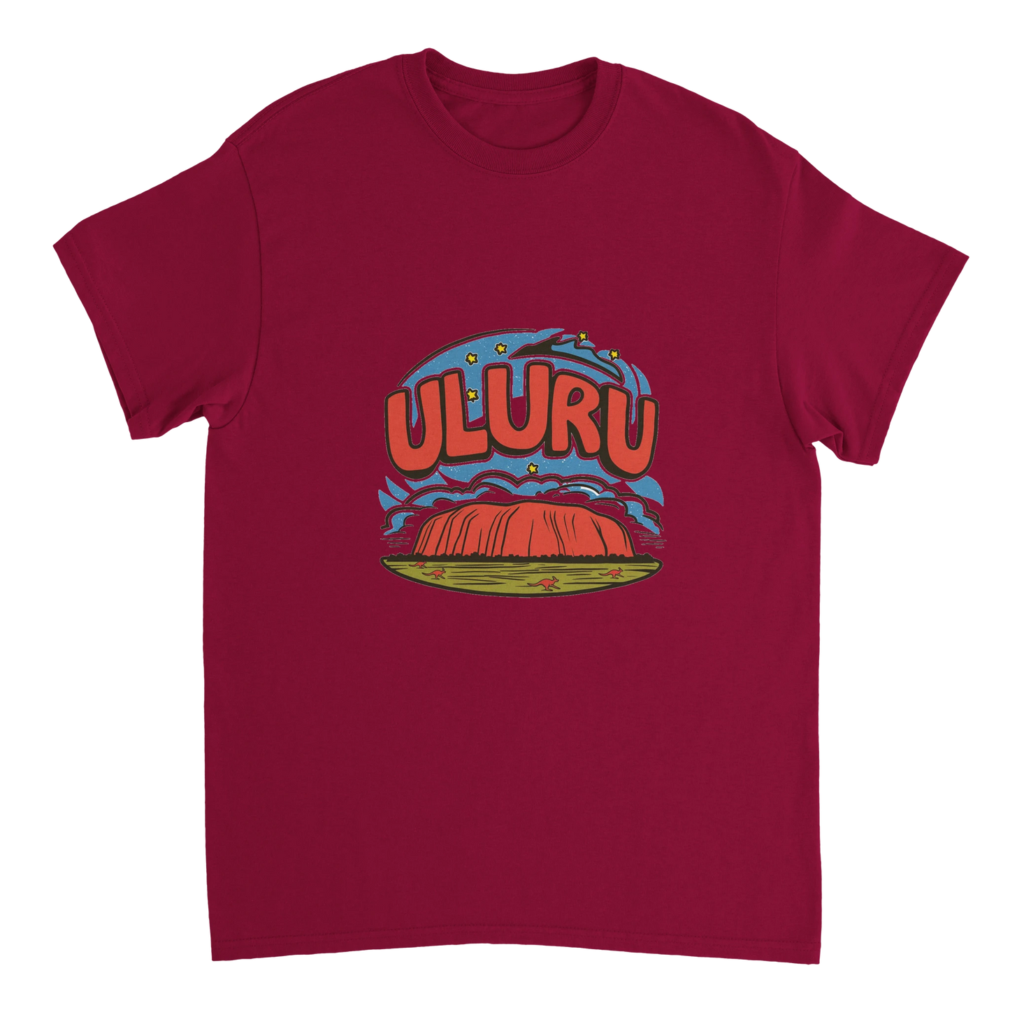 cardinal red Uluru Australia Unisex Travel T-Shirt perfect for travelers and gift seekers