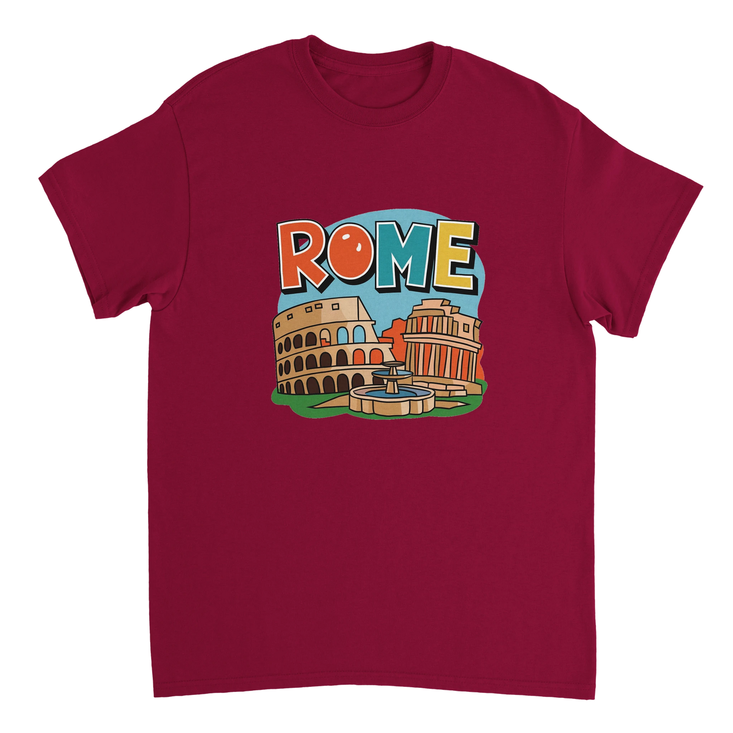 cardinal red Rome Italy Unisex Travel T-Shirt perfect for travelers and gift seekers