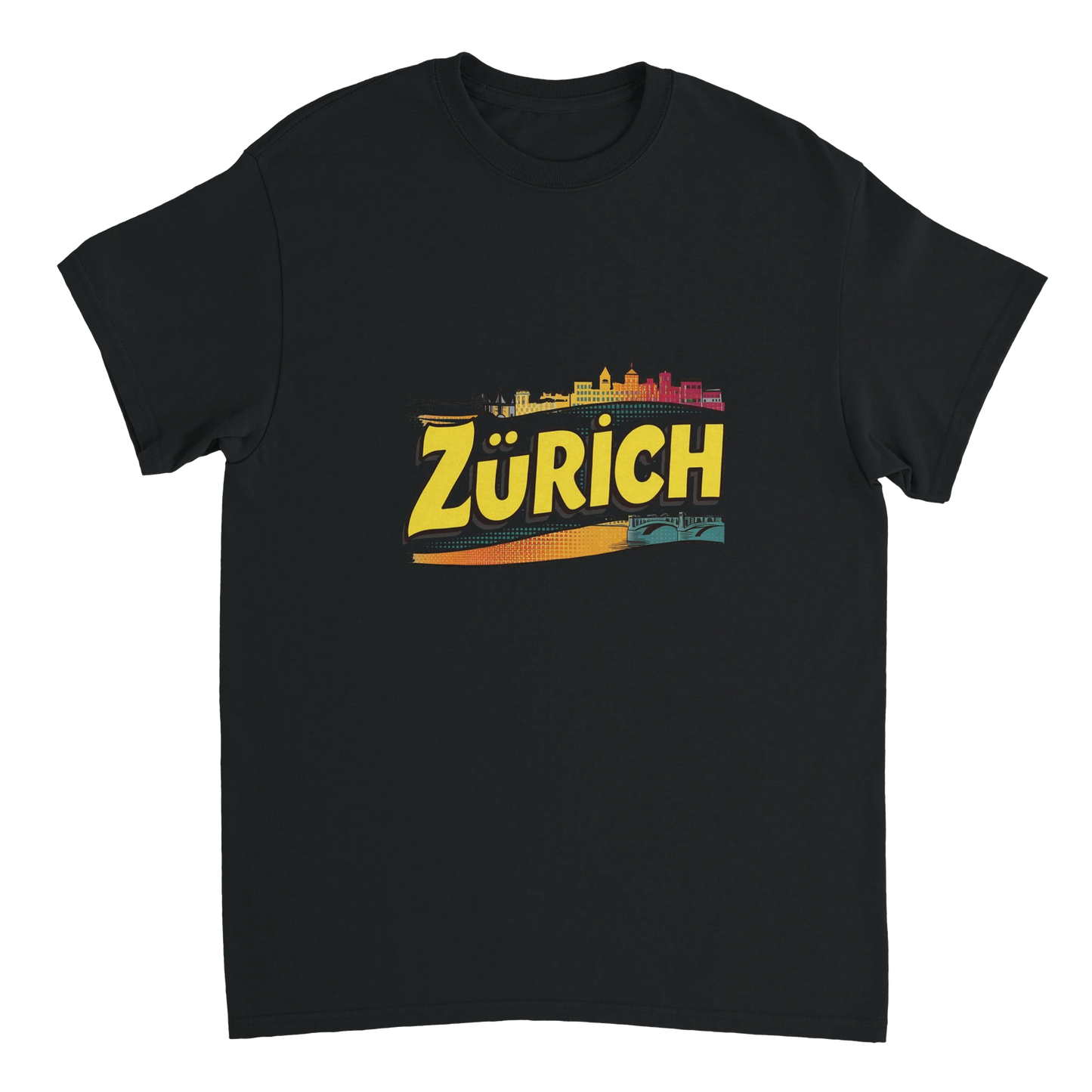 black Zurich Switzerland Unisex Travel T-Shirt perfect for travelers and gift seekers