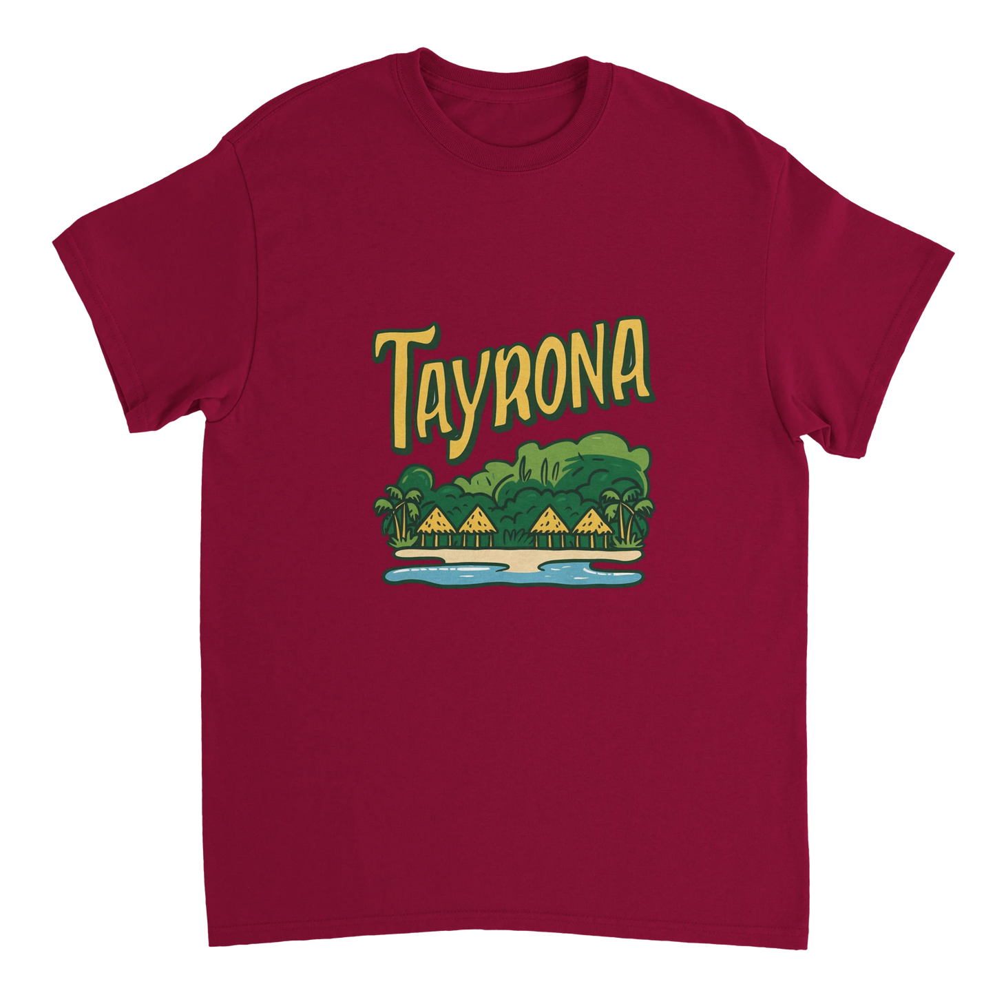 cardinal red Tayrona Colombia Unisex Travel T-Shirt perfect for travelers and gift seekers