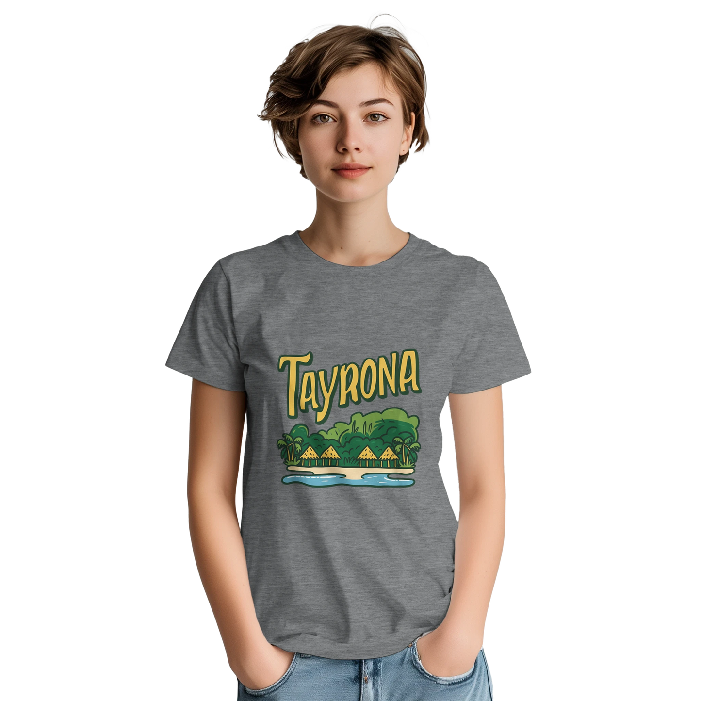 Tayrona Colombia Unisex Travel T-Shirt featuring a person perfect for travelers and gift seekers