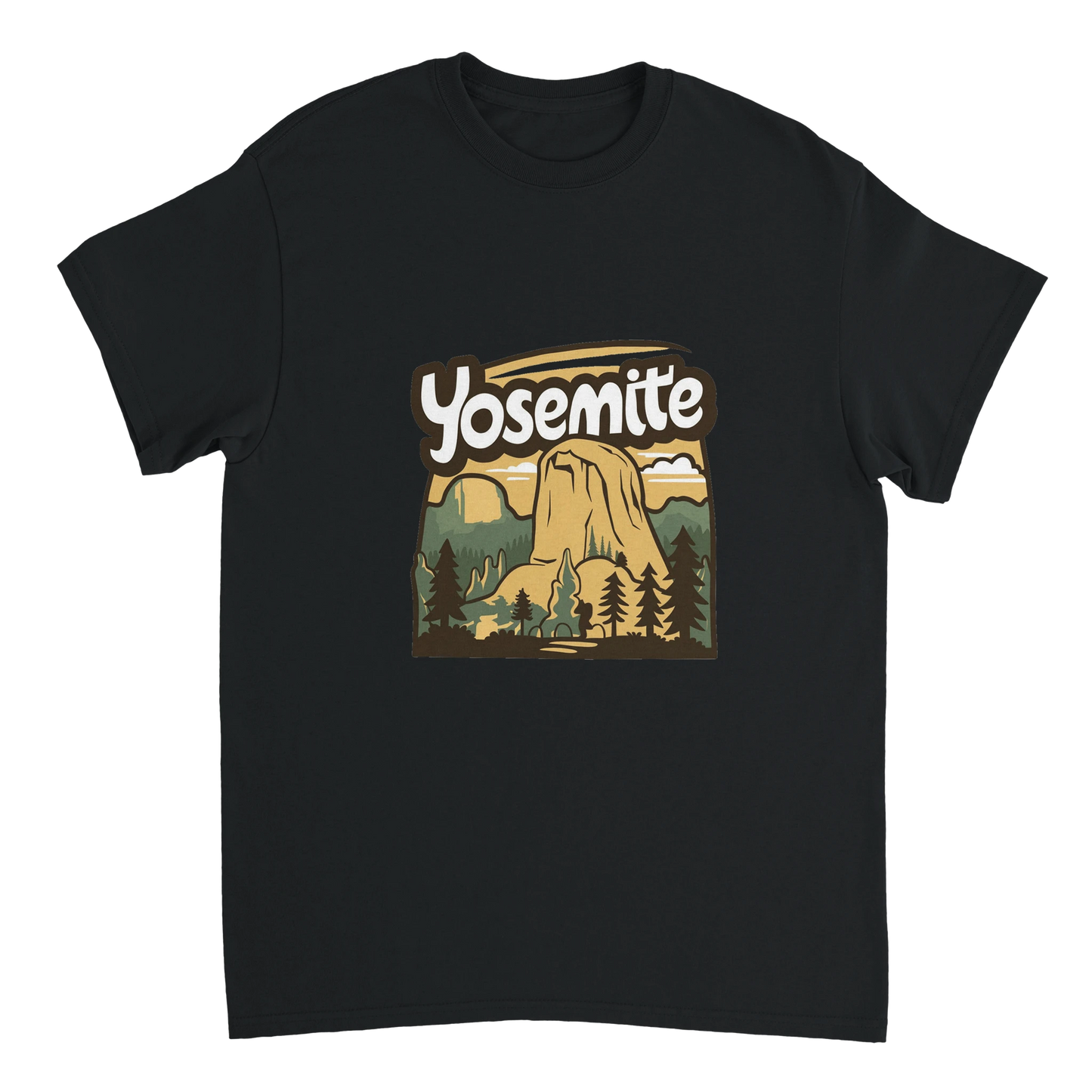 black Yosemite USA Unisex Travel T-Shirt perfect for travelers and gift seekers