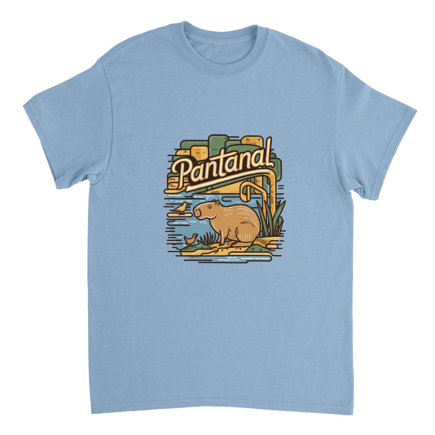 light blue Pantanal Brazil Unisex Travel T-Shirt perfect for travelers and gift seekers