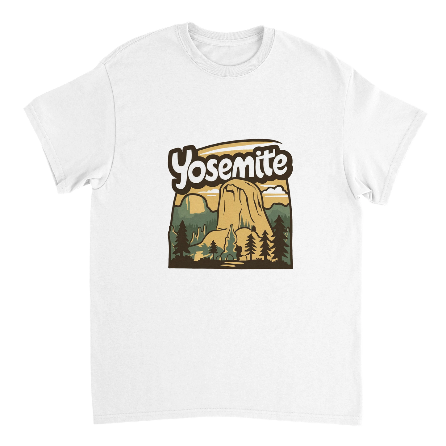 white Yosemite USA Unisex Travel T-Shirt perfect for travelers and gift seekers