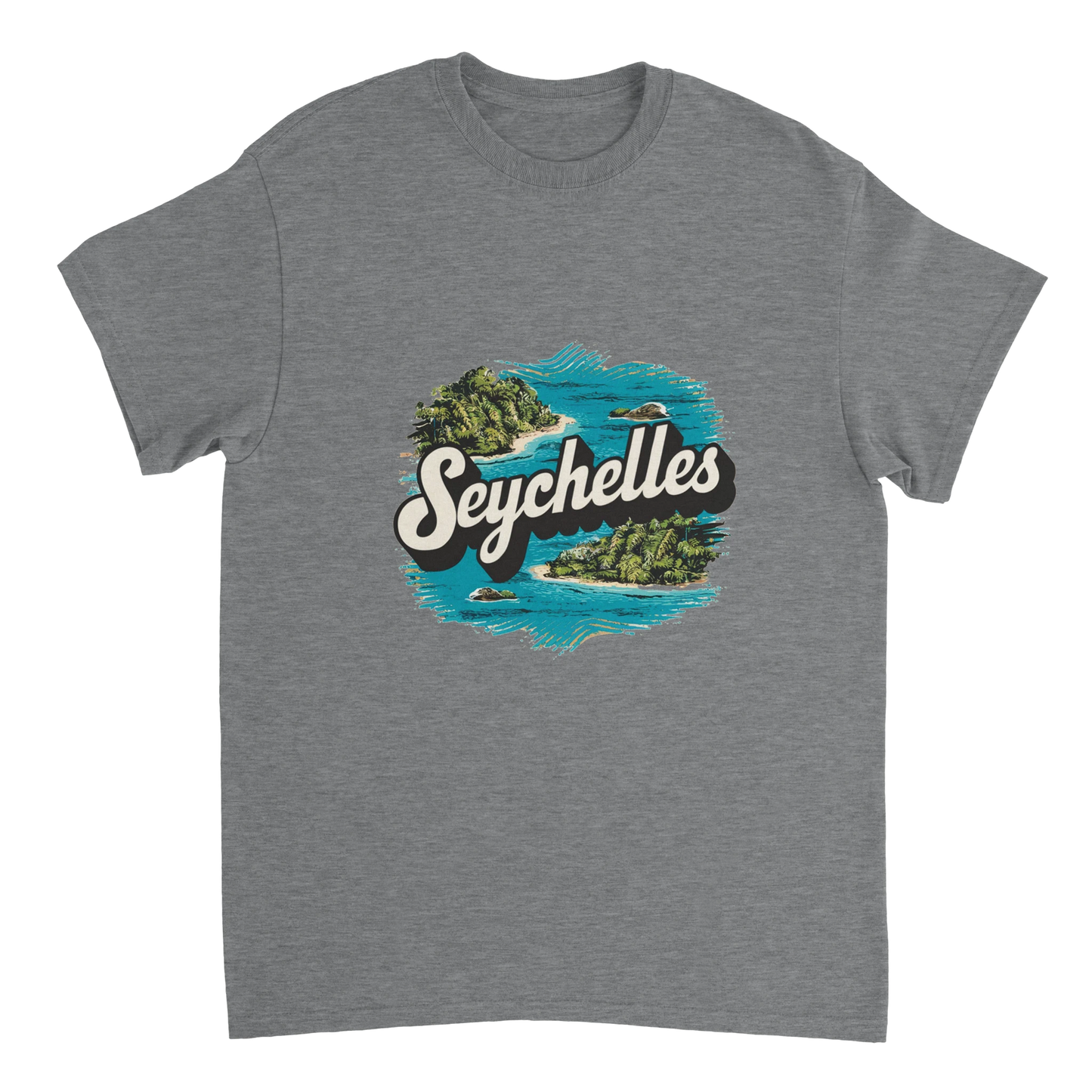 sport grey Seychelles Unisex Travel T-Shirt perfect for travelers and gift seekers