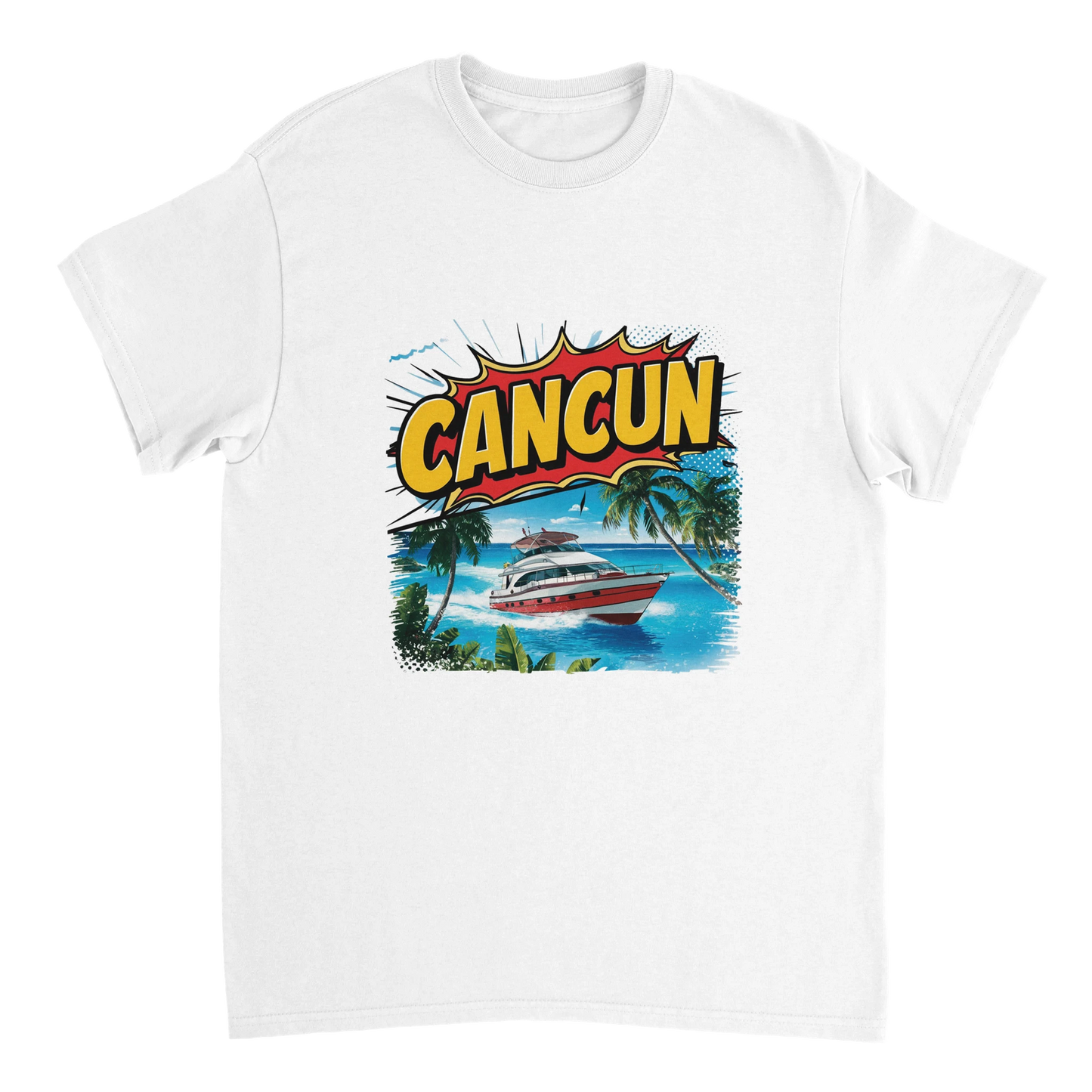 white Cancún Mexico Unisex Travel T-Shirt perfect for travelers and gift seekers