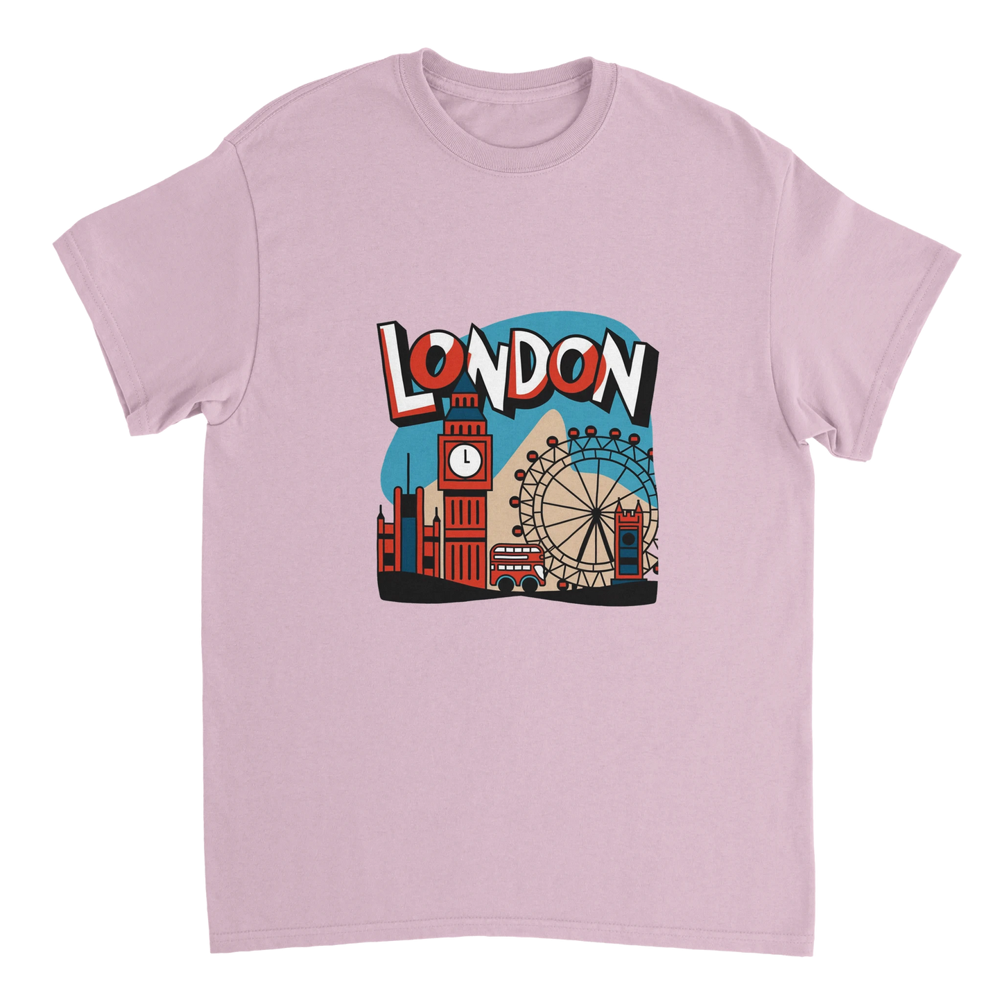 light pink London England Unisex Travel T-Shirt perfect for travelers and gift seekers