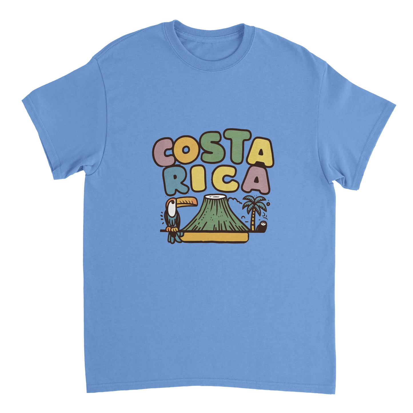 carolina blue Costa Rica Unisex Travel T-Shirt perfect for travelers and gift seekers