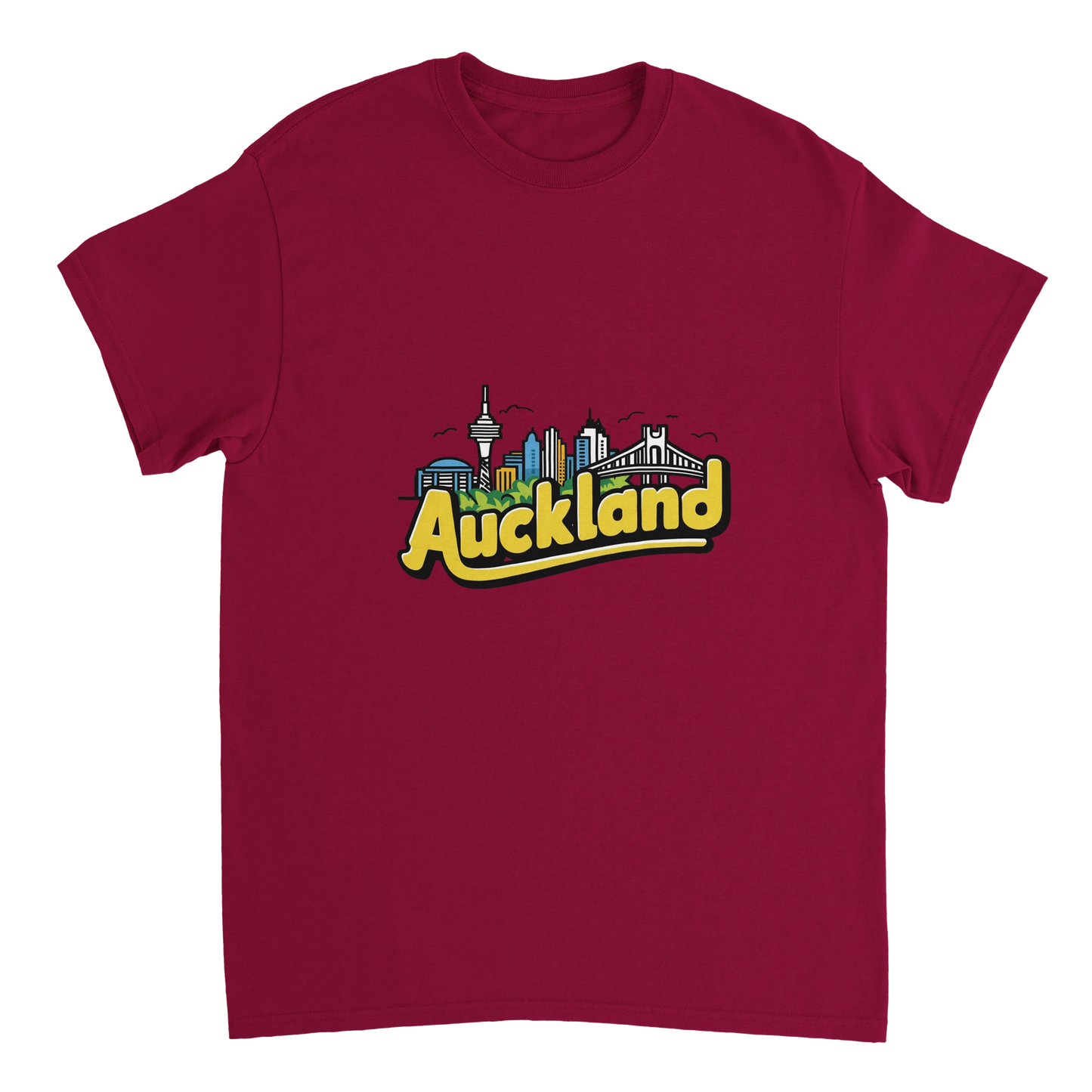 cardinal red Auckland New Zealand Unisex Travel T-Shirt perfect for travelers and gift seekers