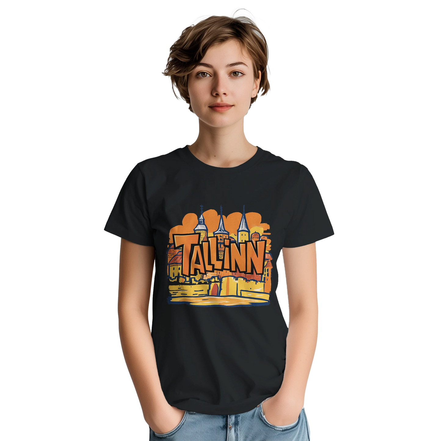 Tallinn Estonia Unisex Travel T-Shirt perfect for travelers and gift seekers