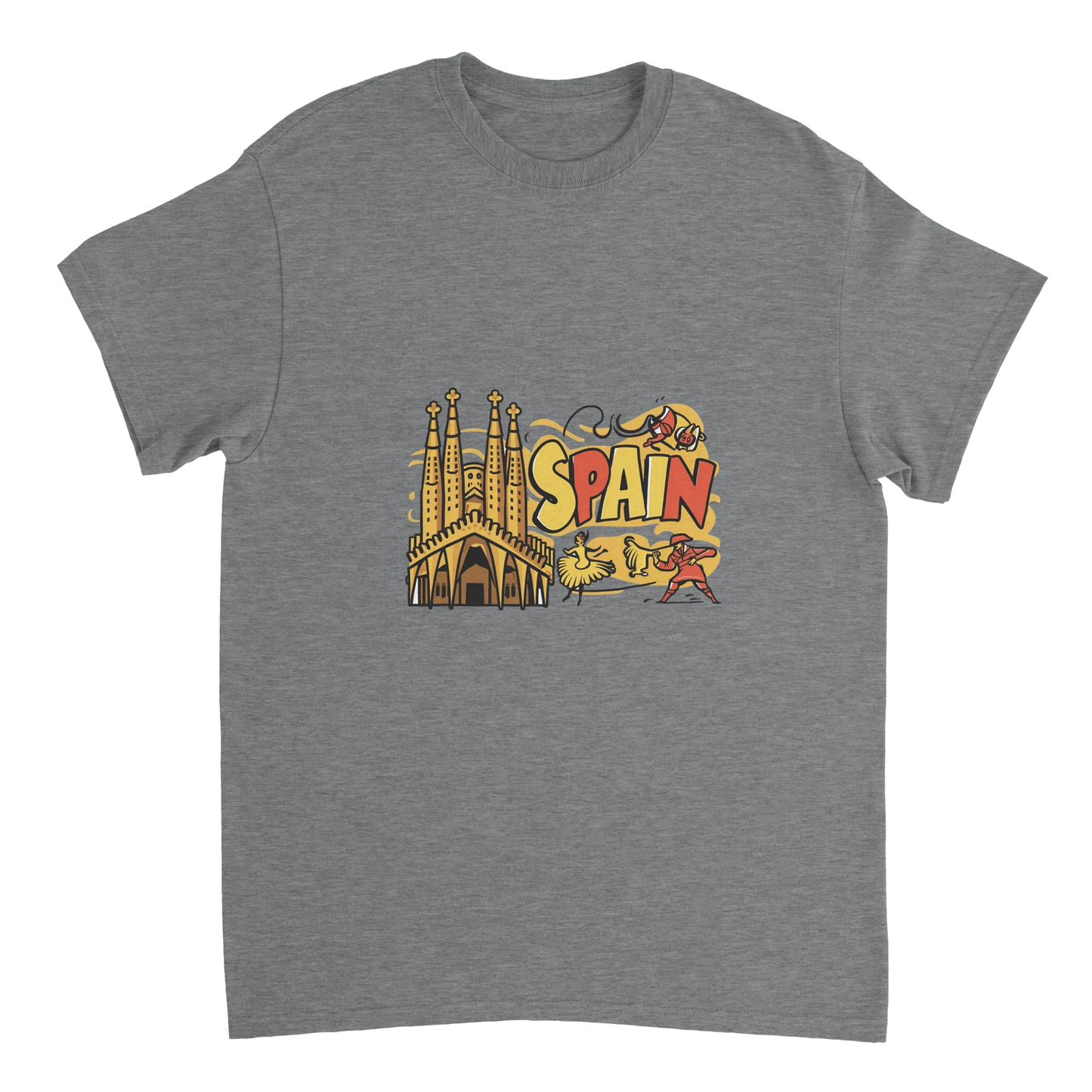 sport grey Spain Unisex Travel T-Shirt perfect for travelers and gift seekers