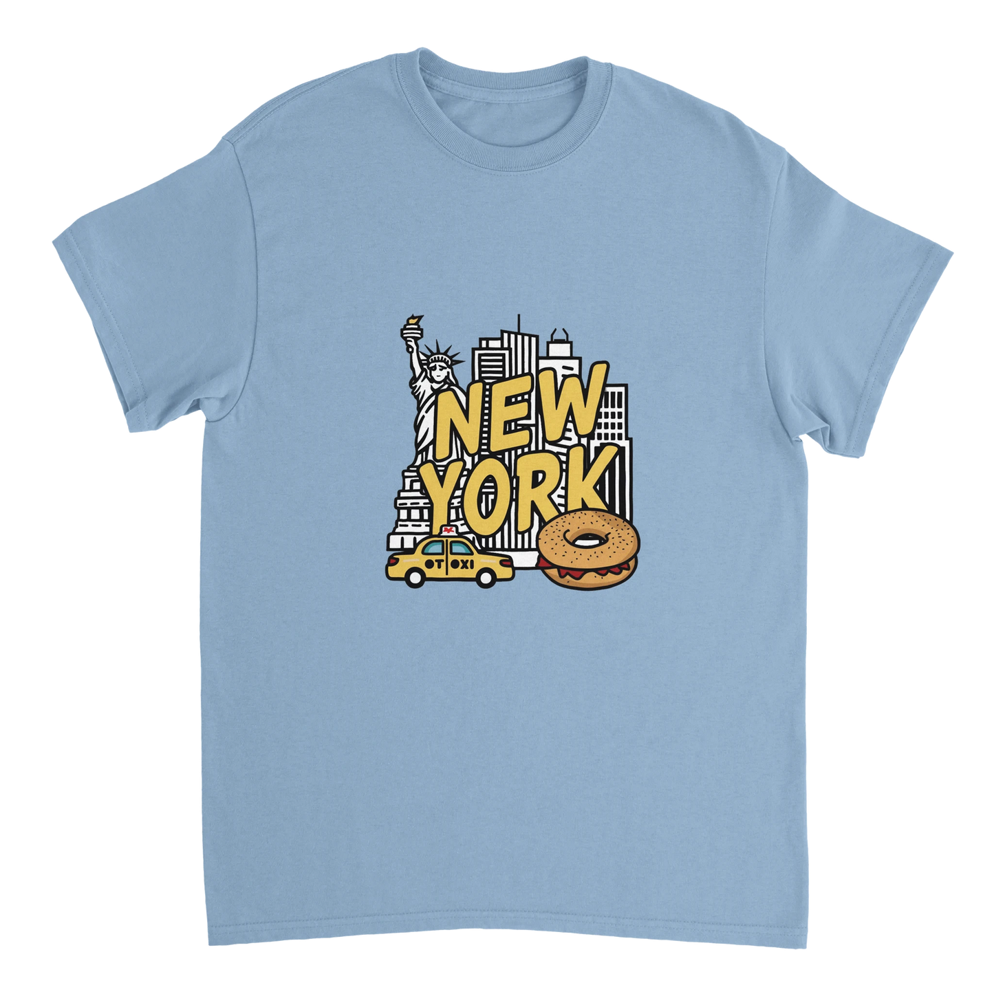 light blue New York USA Unisex Travel T-Shirt perfect for travelers and gift seekers