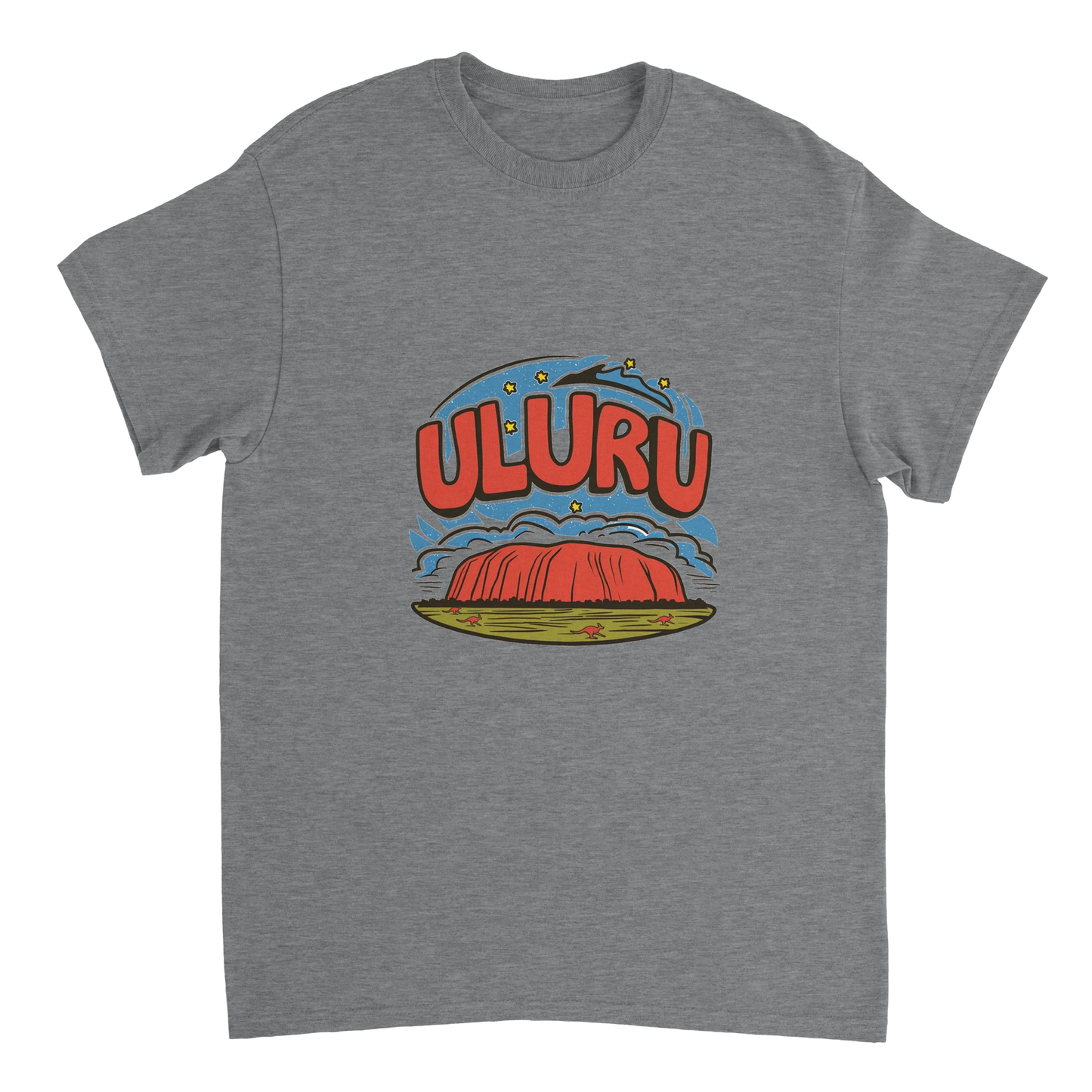 sport grey Uluru Australia Unisex Travel T-Shirt perfect for travelers and gift seekers