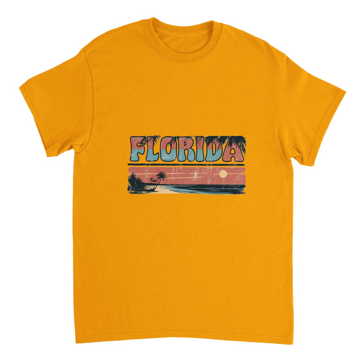 gold Florida USA Unisex Travel T-Shirt perfect for travelers and gift seekers