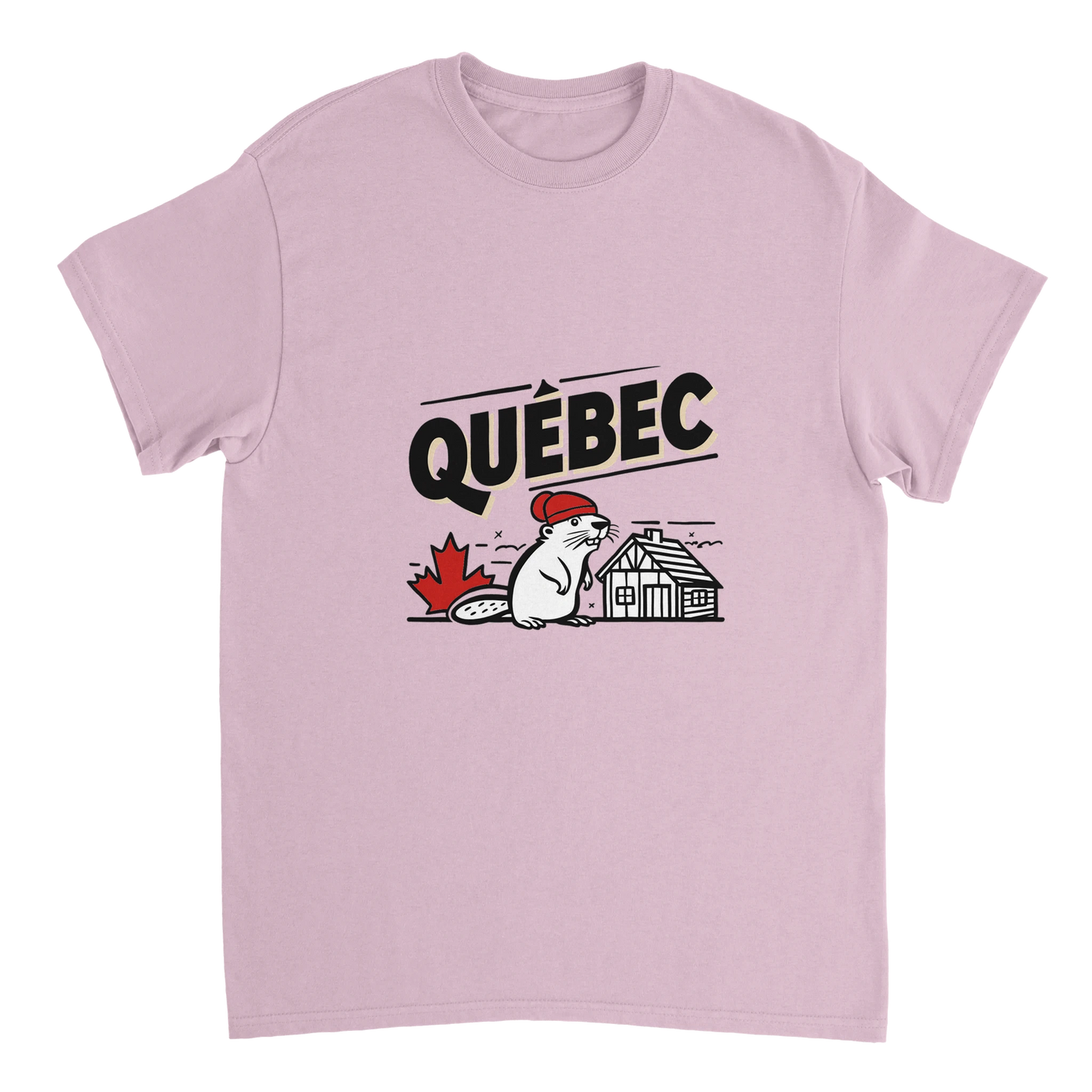 light pink Quebec Canada Unisex Travel T-Shirt perfect for travelers and gift seekers