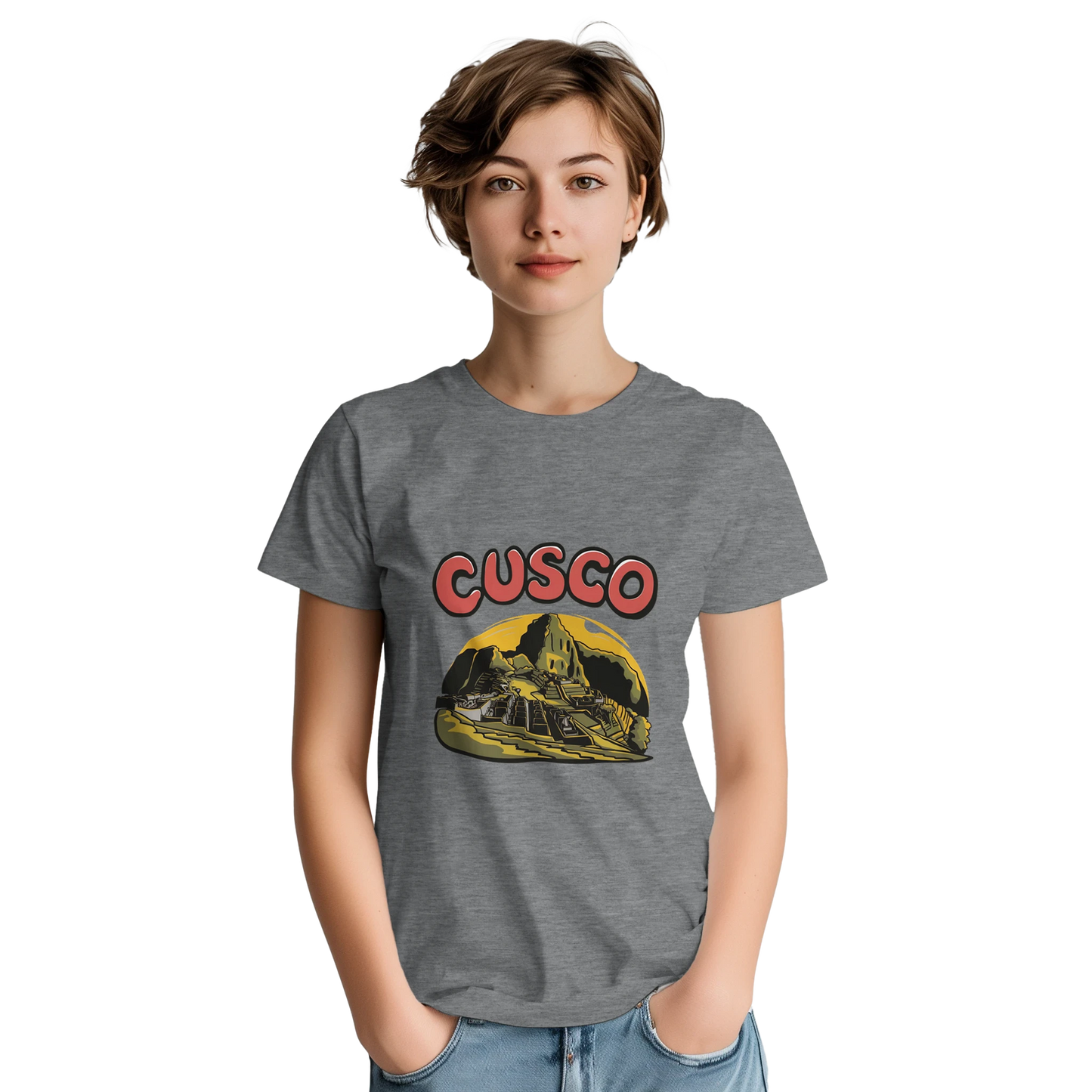 Cusco Peru Unisex Travel T-Shirt featuring a person perfect for travelers and gift seekers