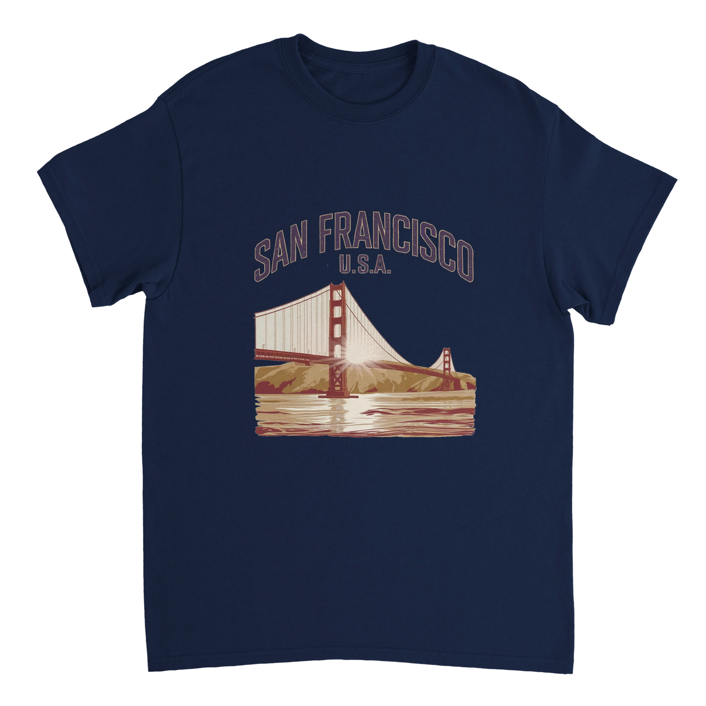 navy San Francisco USA Unisex Travel T-Shirt perfect for travelers and gift seekers