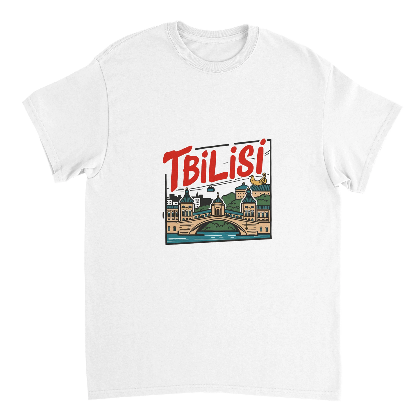 white Tbilisi Georgia Unisex Travel T-Shirt perfect for travelers and gift seekers