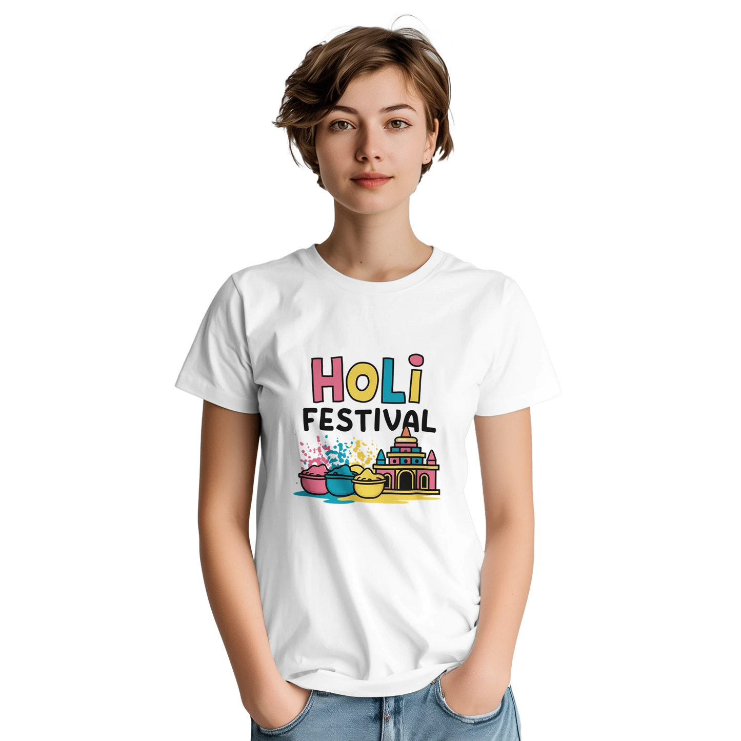 Holi Festival Mathura India Unisex Travel T-Shirt perfect for travelers and gift seekers