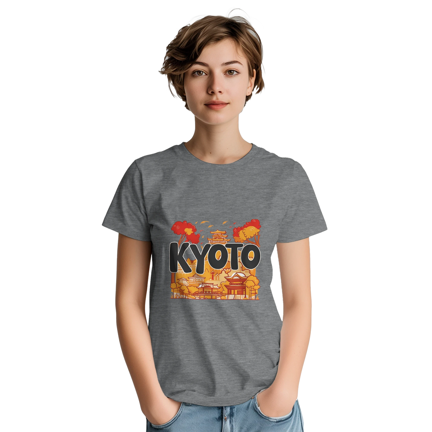 Kyoto Japan Unisex Travel T-Shirt featuring a person perfect for travelers and gift seekers