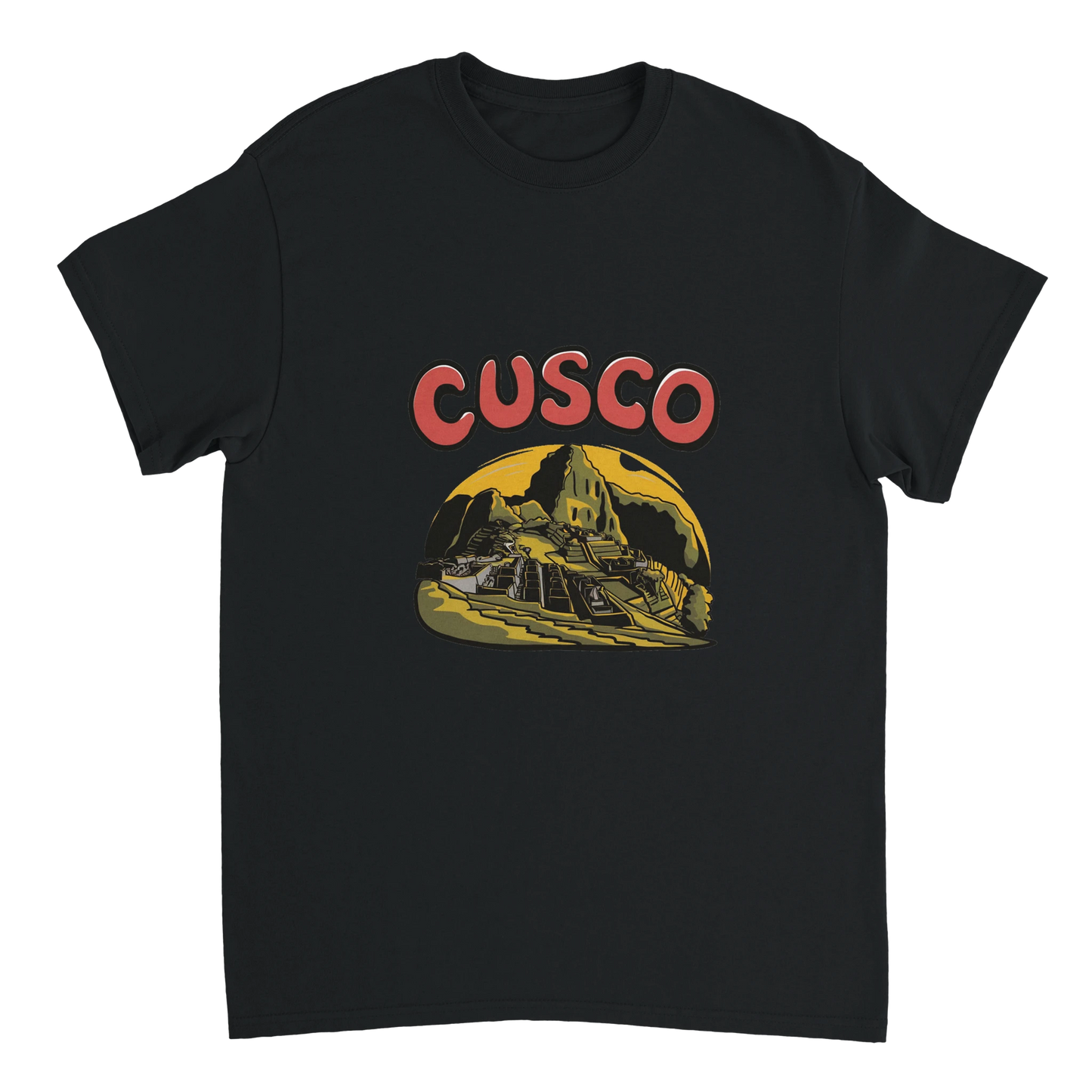 black Cusco Peru Unisex Travel T-Shirt perfect for travelers and gift seekers