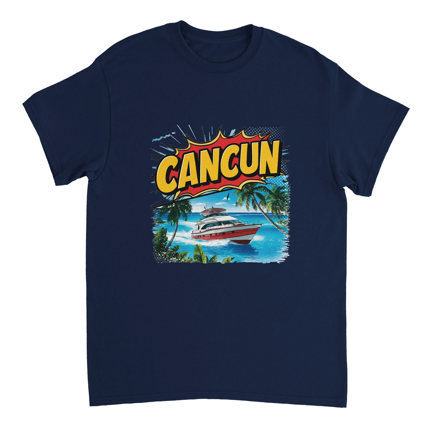 navy Cancún Mexico Unisex Travel T-Shirt perfect for travelers and gift seekers