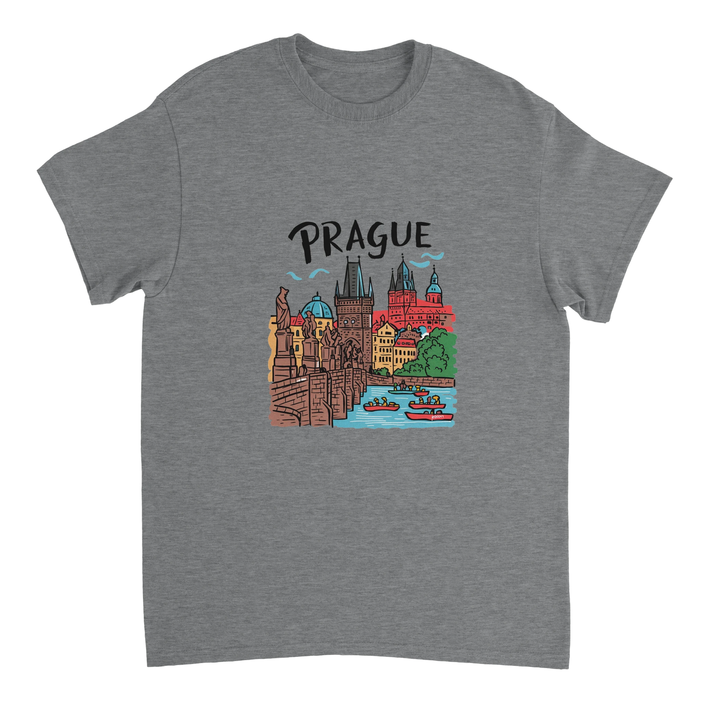 sport grey Prague Czechia Unisex Travel T-Shirt perfect for travelers and gift seekers