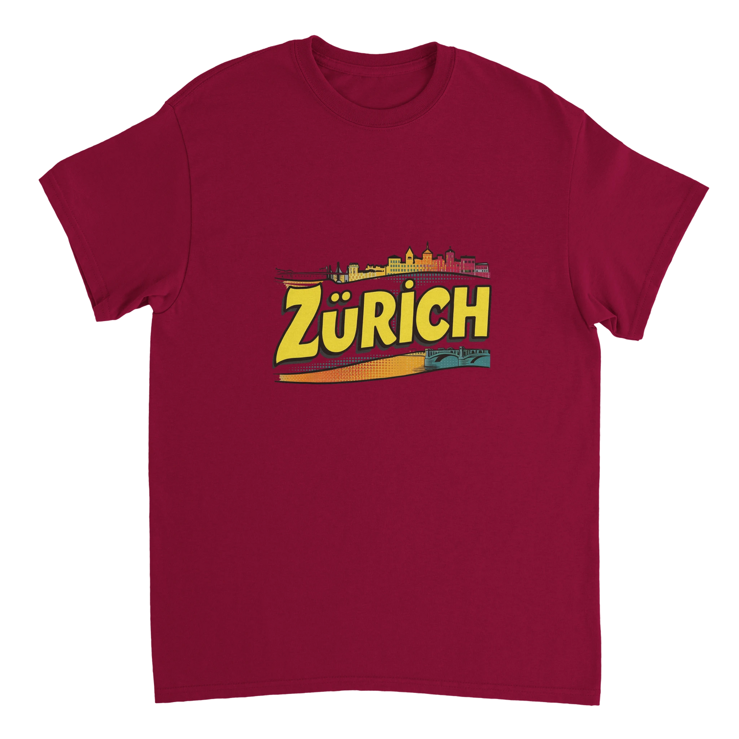 cardinal red Zurich Switzerland Unisex Travel T-Shirt perfect for travelers and gift seekers