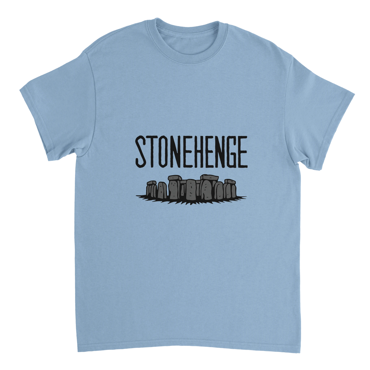 light blue Stonehenge England Unisex Travel T-Shirt perfect for travelers and gift seekers