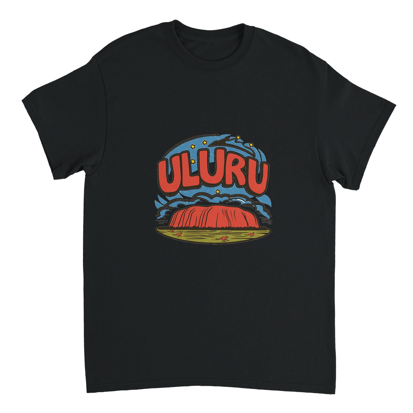 black Uluru Australia Unisex Travel T-Shirt perfect for travelers and gift seekers