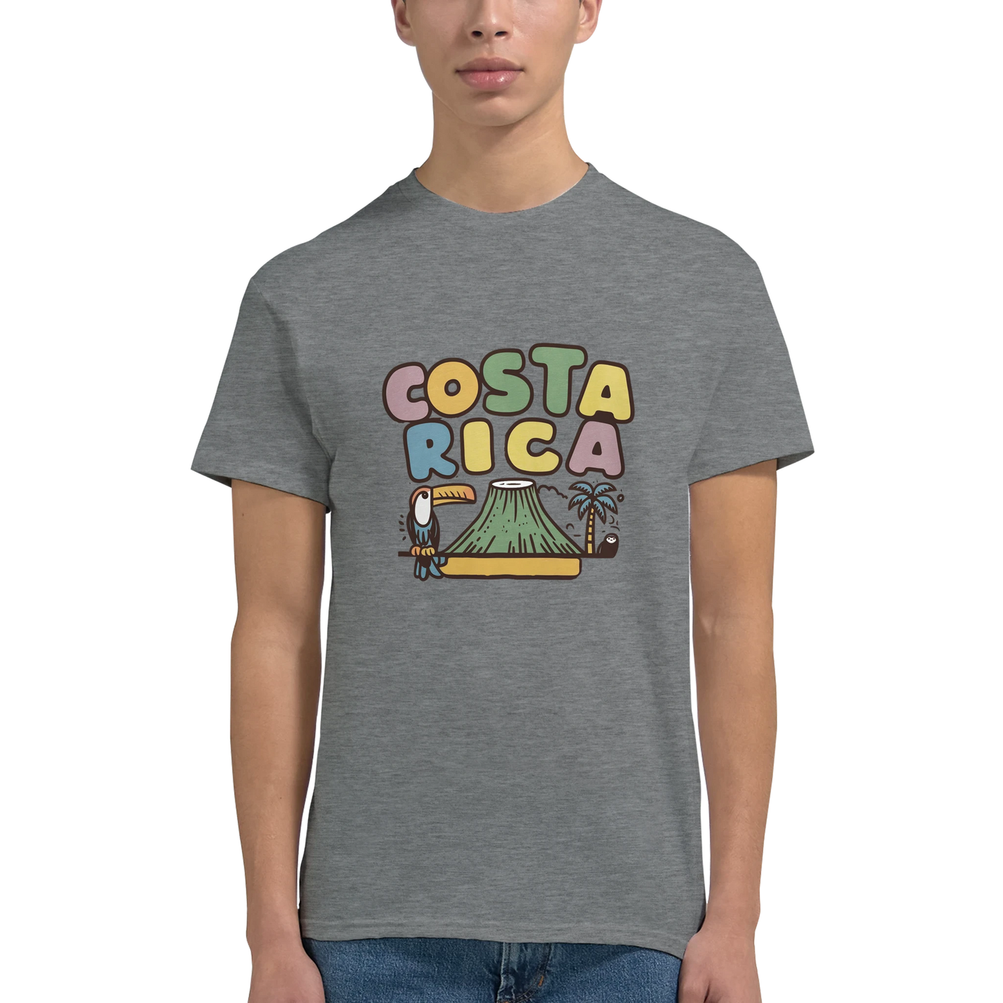 Costa Rica Unisex Travel T-Shirt featuring a man perfect for travelers and gift seekers