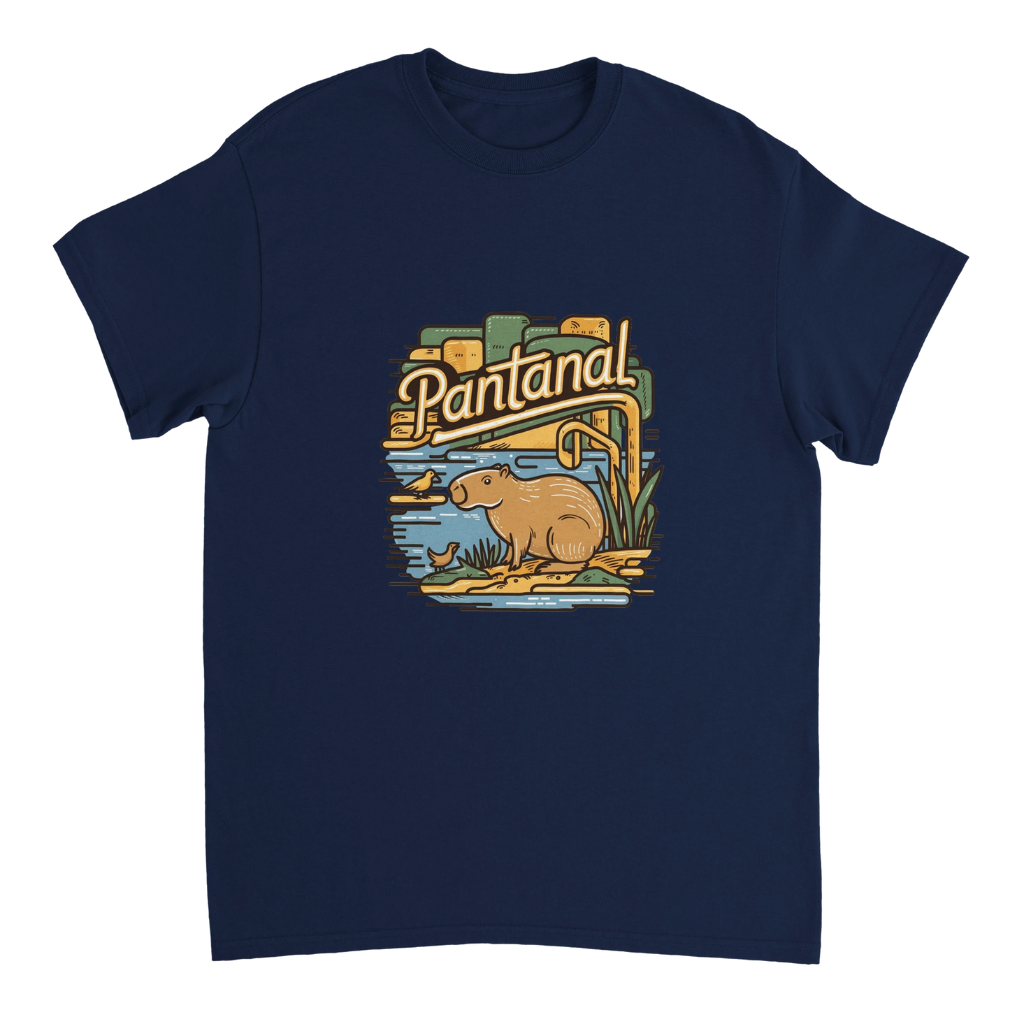 navy Pantanal Brazil Unisex Travel T-Shirt perfect for travelers and gift seekers