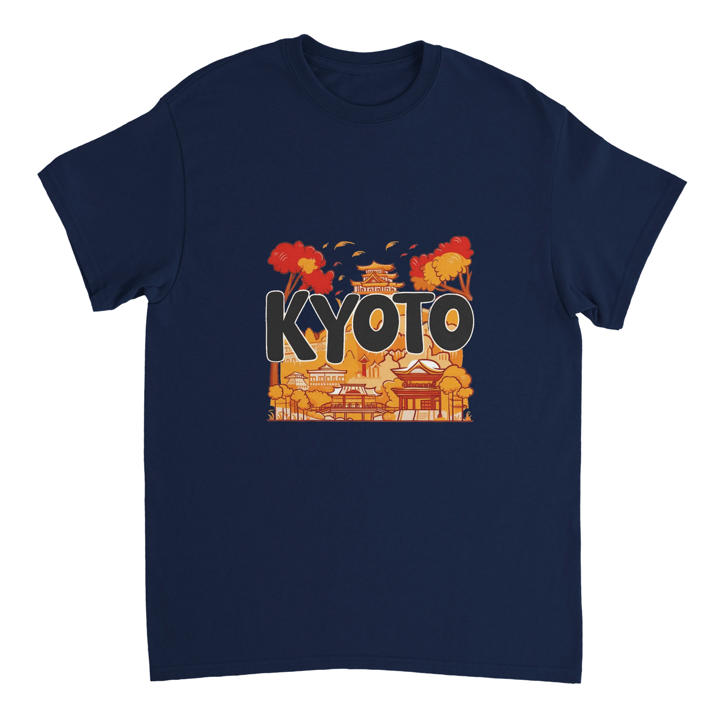 navy Kyoto Japan Unisex Travel T-Shirt perfect for travelers and gift seekers