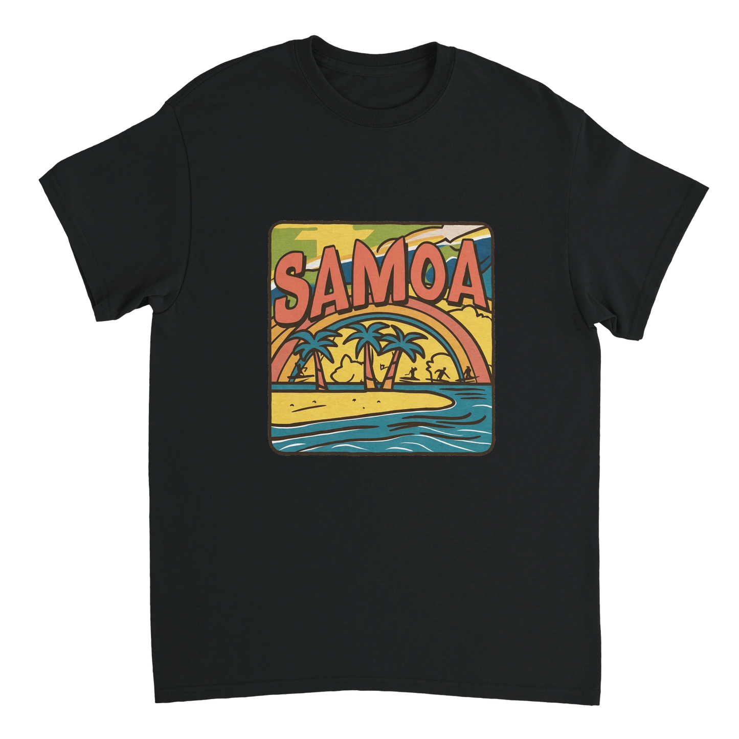 black Samoa Unisex Travel T-Shirt perfect for travelers and gift seekers