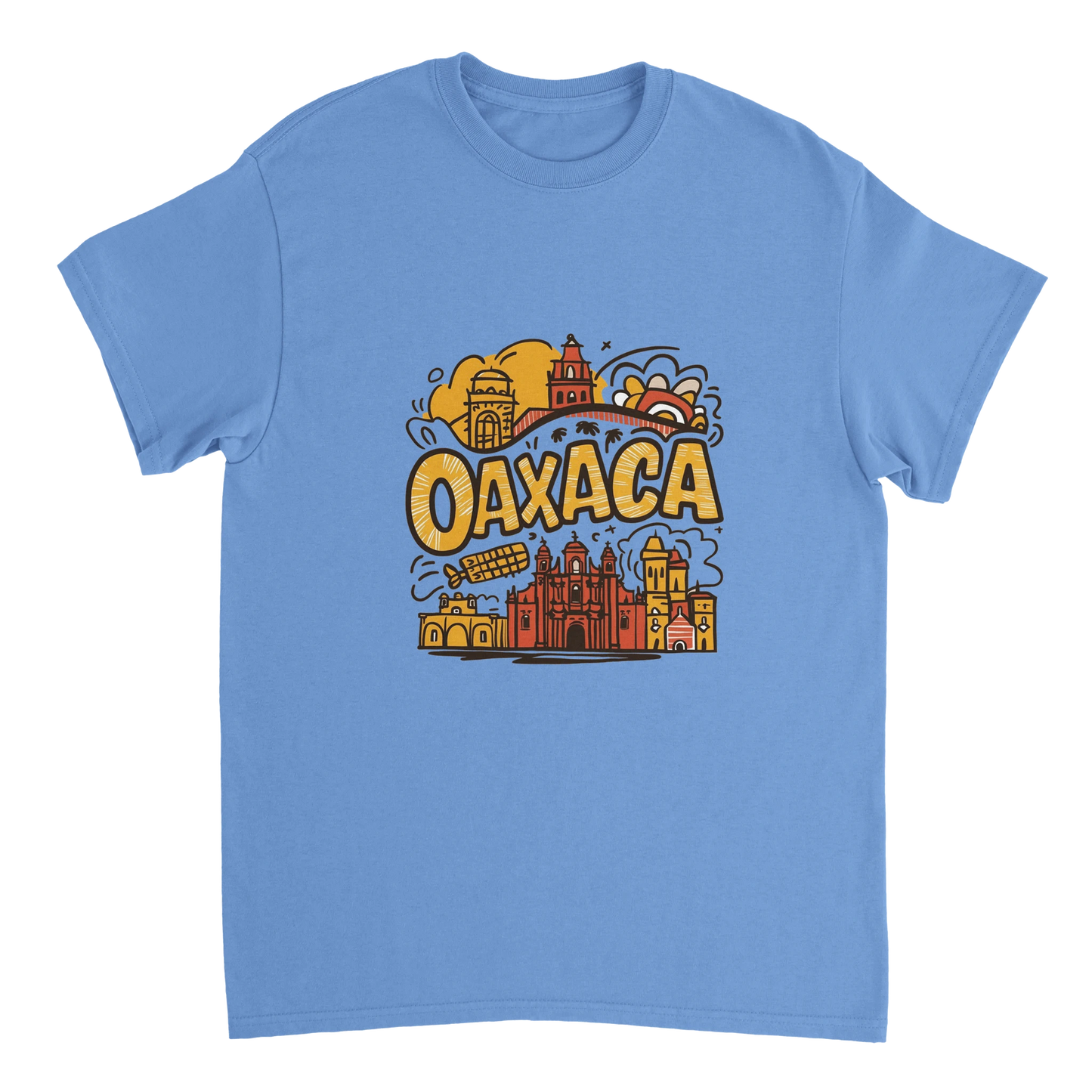 carolina blue Oaxaca Mexico Unisex Travel T-Shirt perfect for travelers and gift seekers