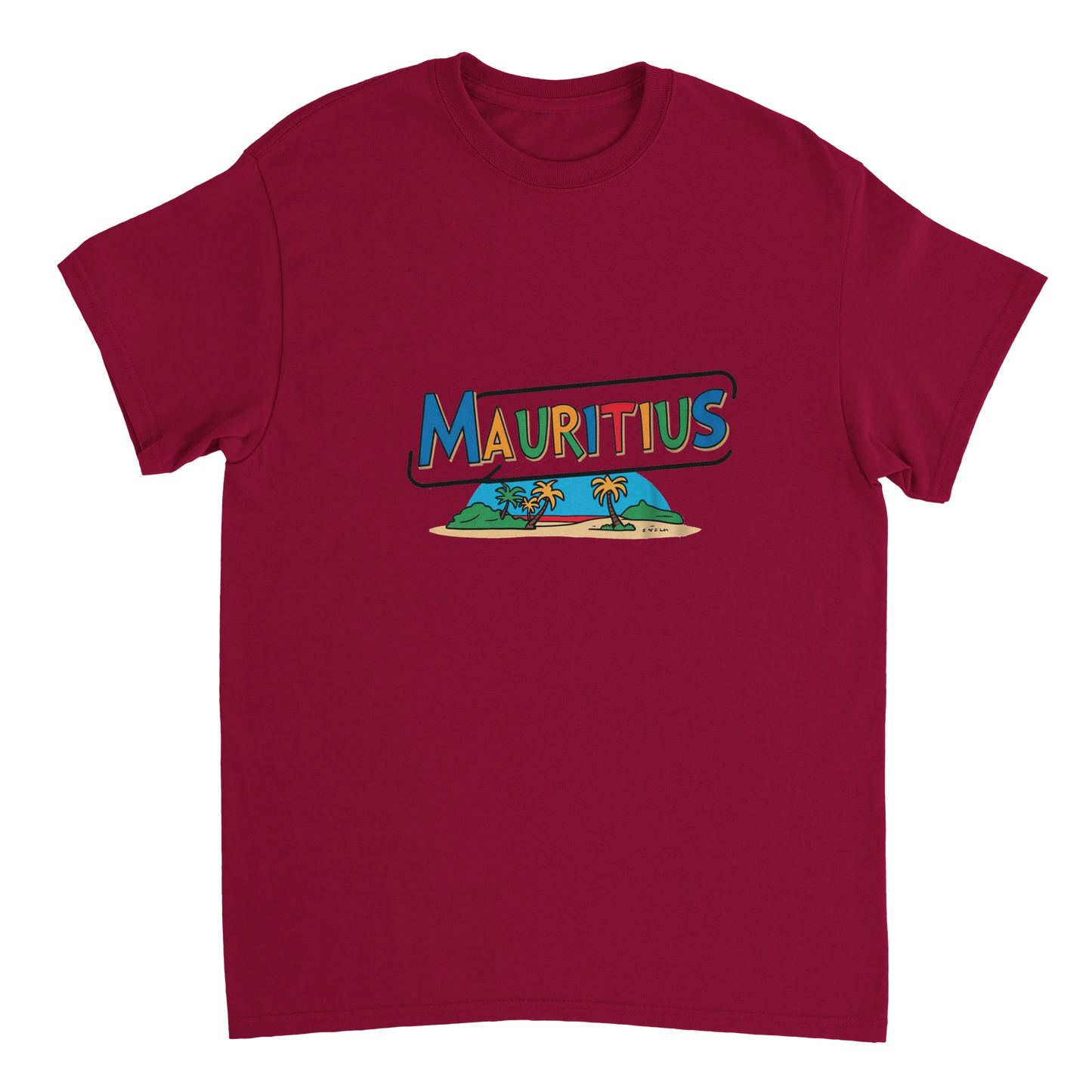 cardinal red Mauritius Unisex Travel T-Shirt perfect for travelers and gift seekers