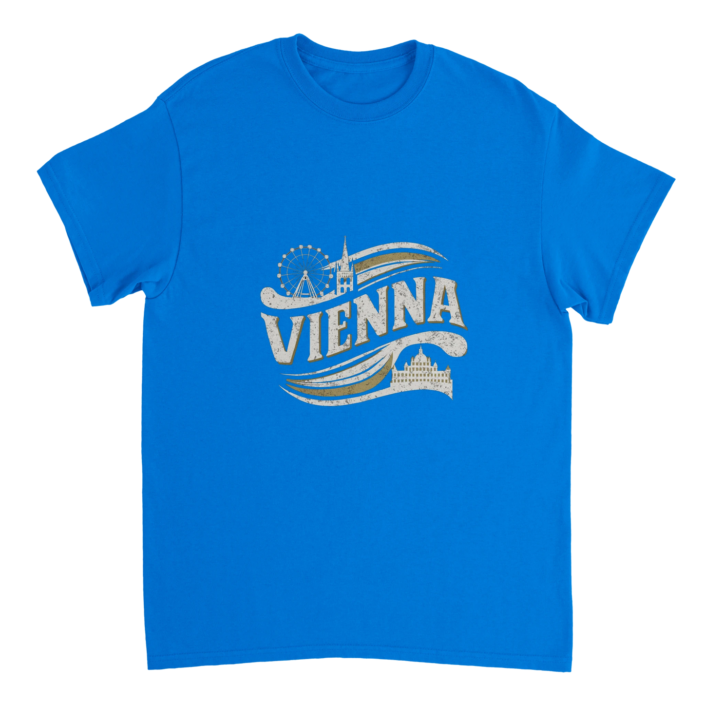 royal blue Vienna Austria Unisex Travel T-Shirt perfect for travelers and gift seekers