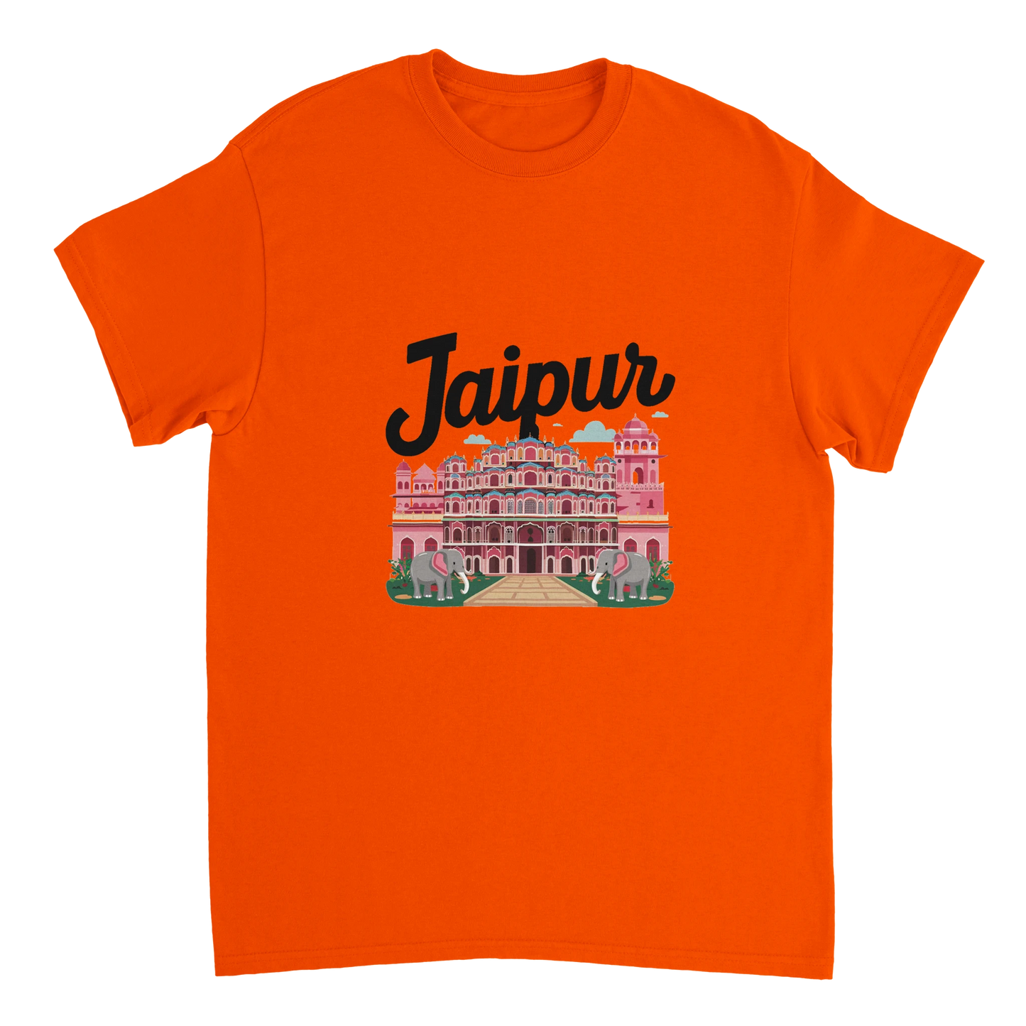 orange Jaipur India Unisex Travel T-Shirt perfect for travelers and gift seekers