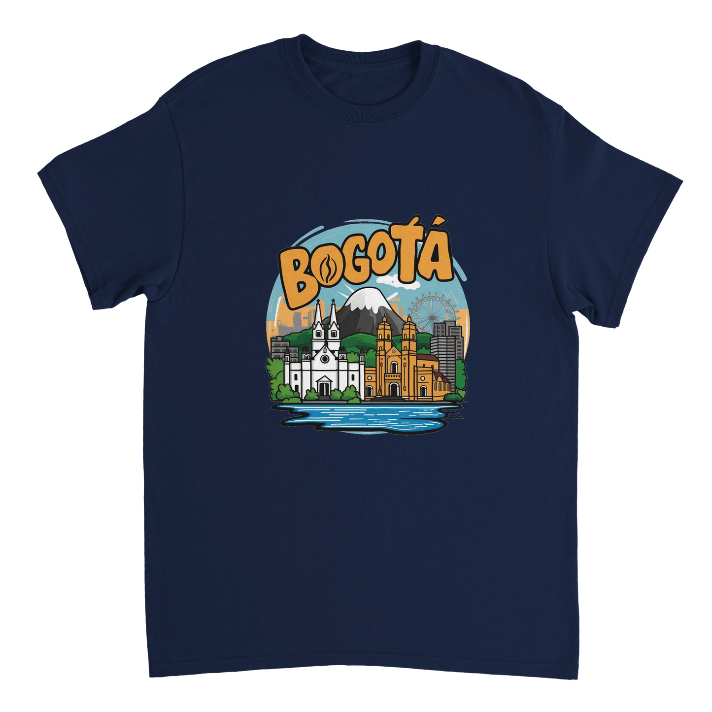 navy Bogotá Colombia Unisex Travel T-Shirt perfect for travelers and gift seekers