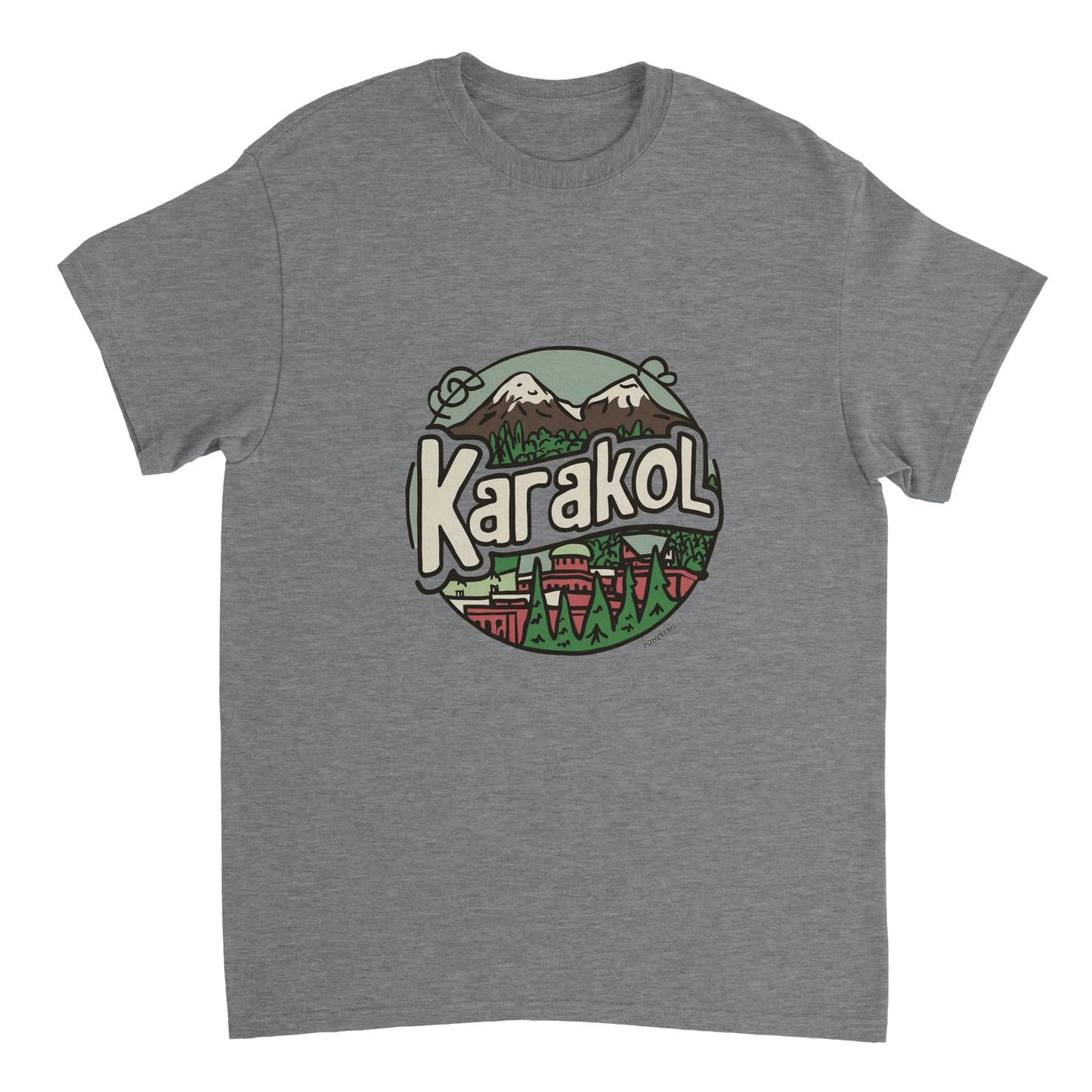 sport grey Karakol Kyrgyzstan Unisex Travel T-Shirt perfect for travelers and gift seekers