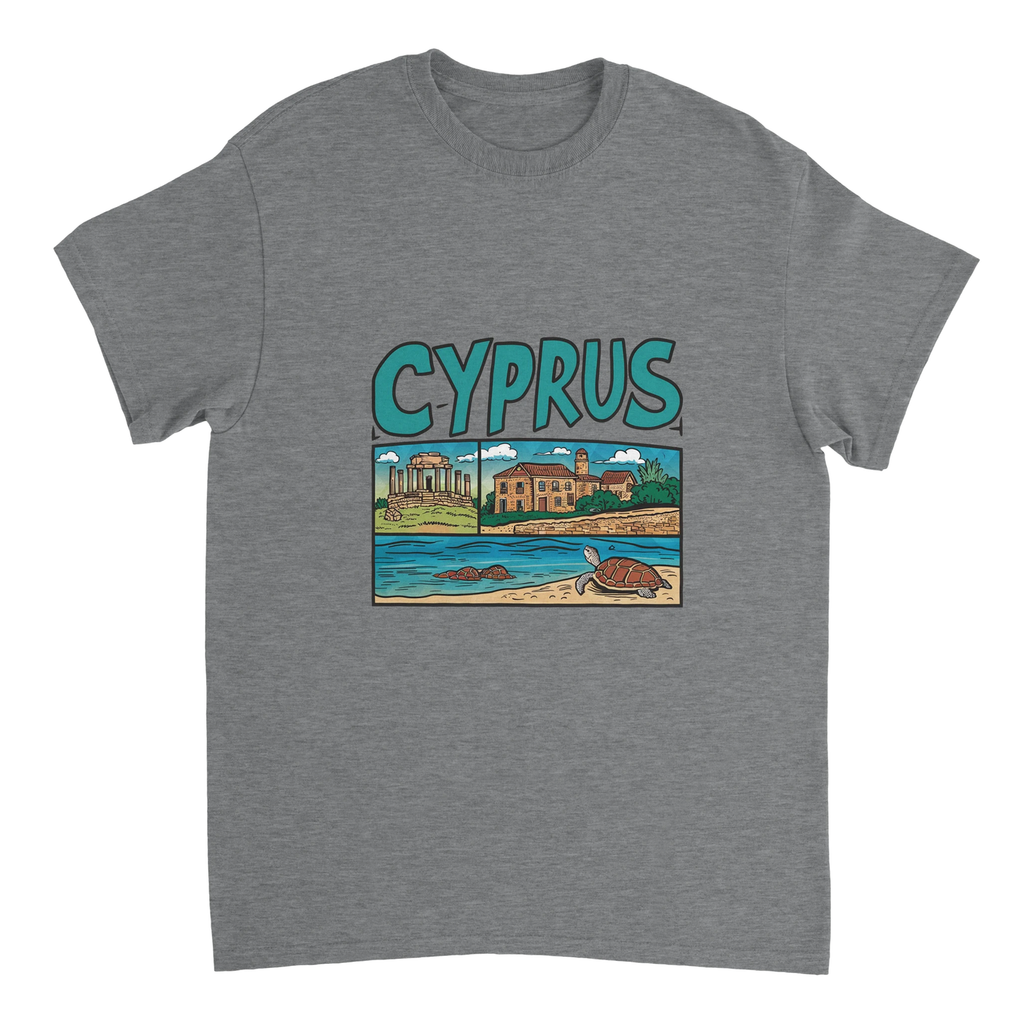 sport grey Cyprus Unisex Travel T-Shirt perfect for travelers and gift seekers