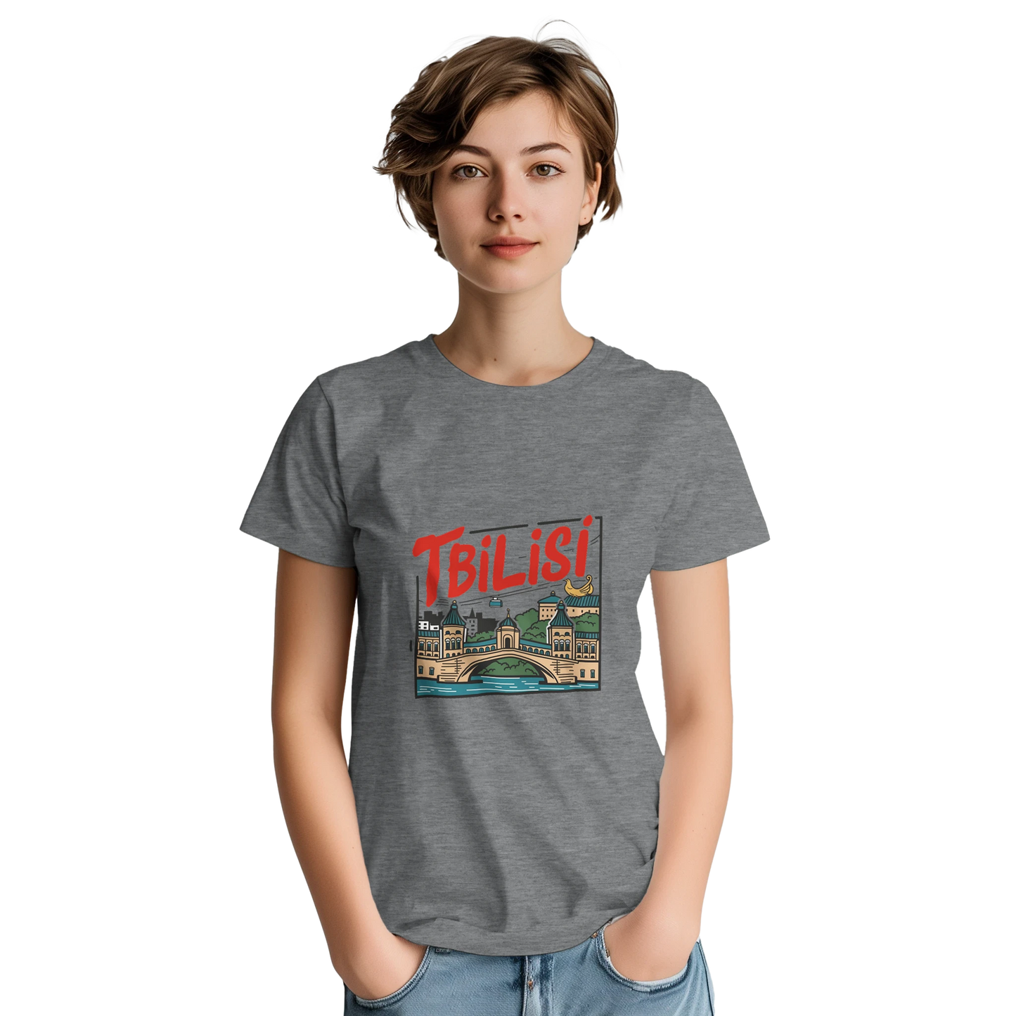 Tbilisi Georgia Unisex Travel T-Shirt featuring a person perfect for travelers and gift seekers