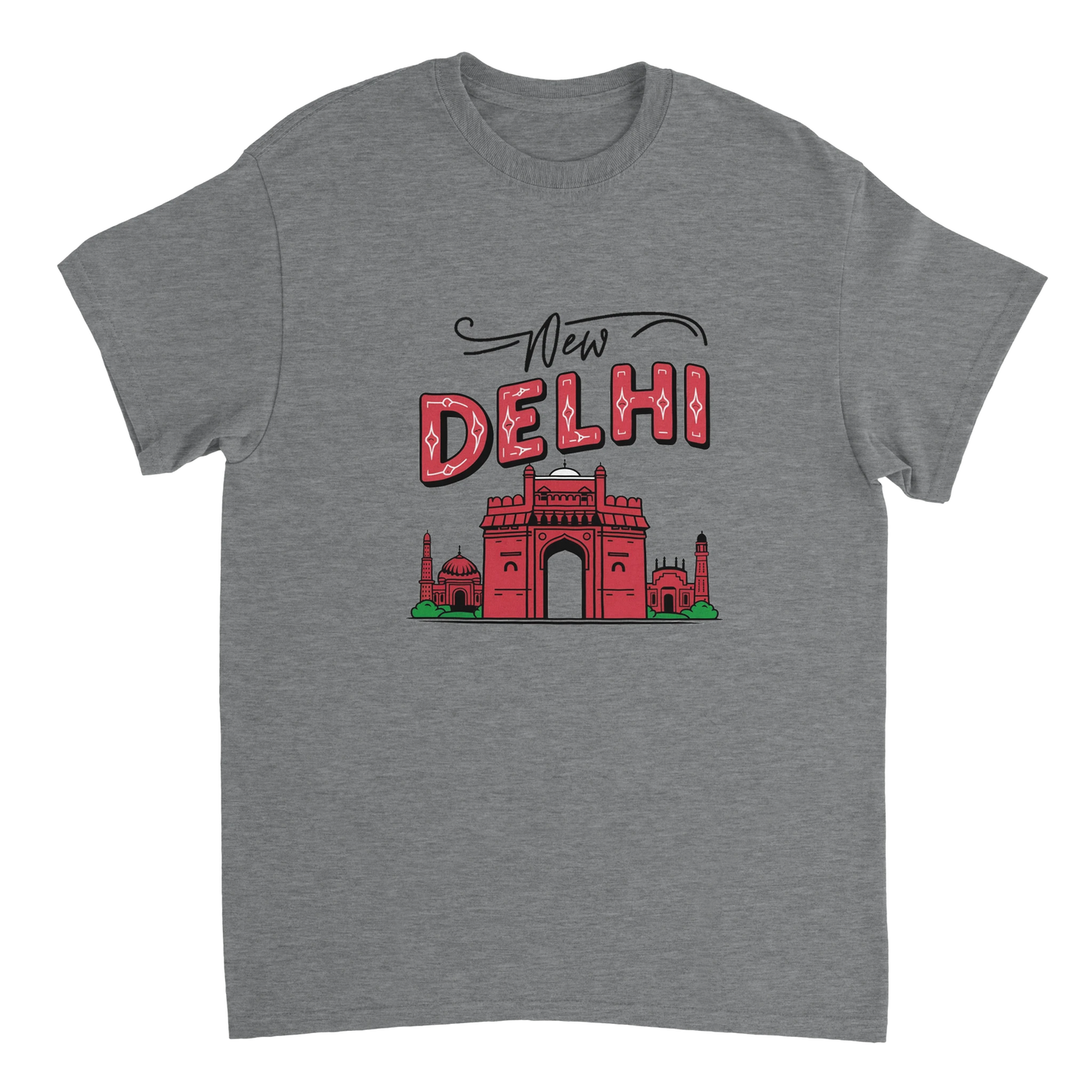 sport grey New Delhi India Unisex Travel T-Shirt perfect for travelers and gift seekers