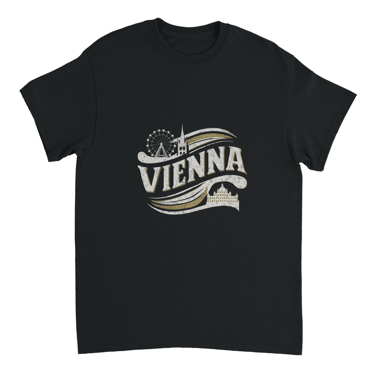 black Vienna Austria Unisex Travel T-Shirt perfect for travelers and gift seekers