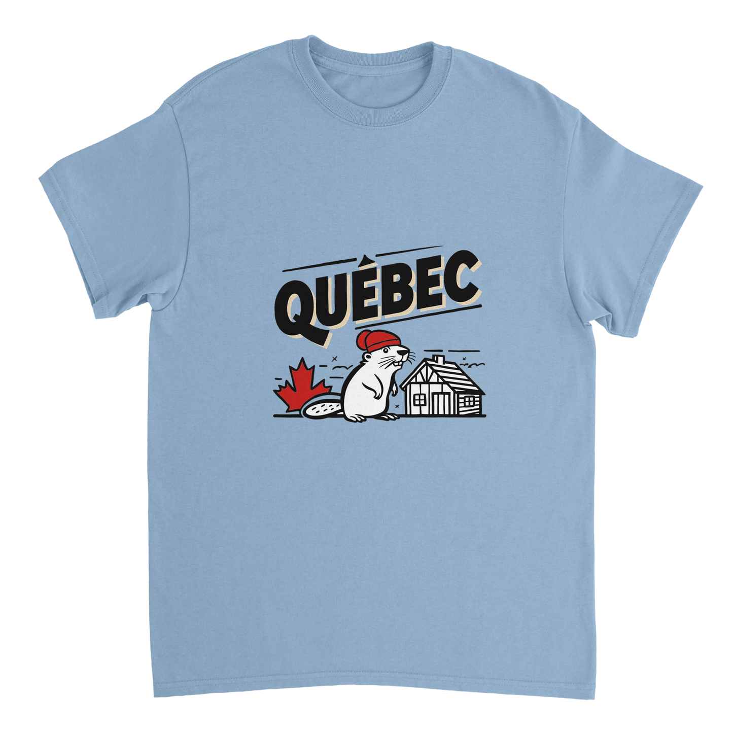 light blue Quebec Canada Unisex Travel T-Shirt perfect for travelers and gift seekers